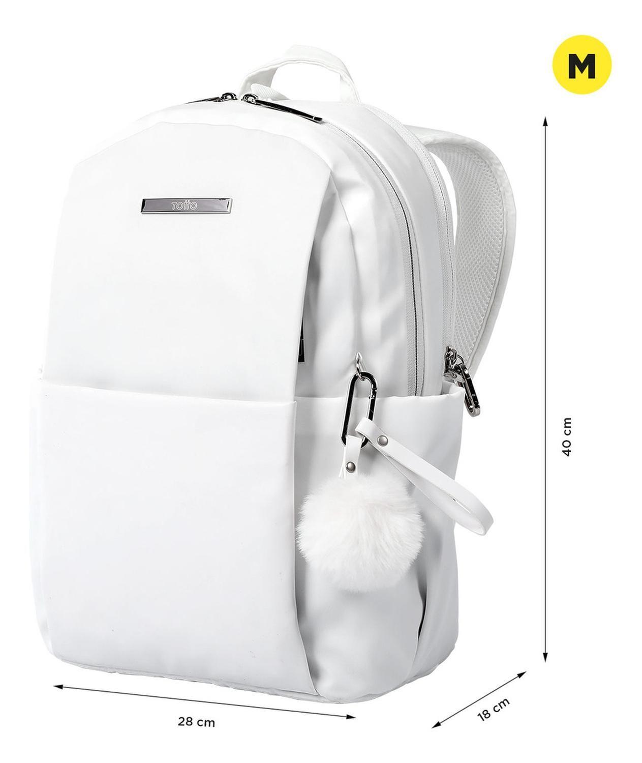 Mochila Ejecutiva Mujer Totto Adelaide 1 2.0 Bright White-2