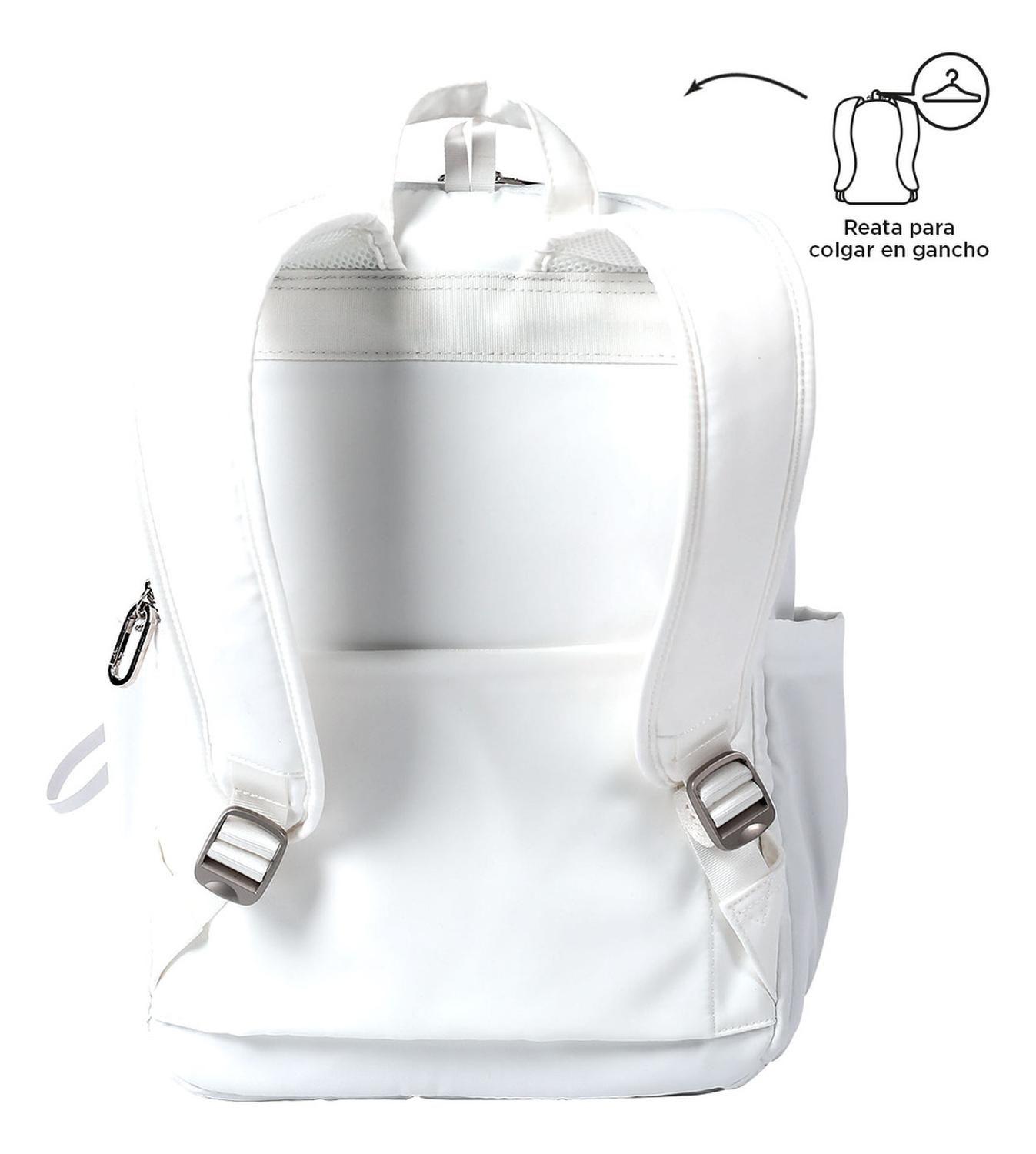 Mochila Ejecutiva Mujer Totto Adelaide 1 2.0 Bright White-3