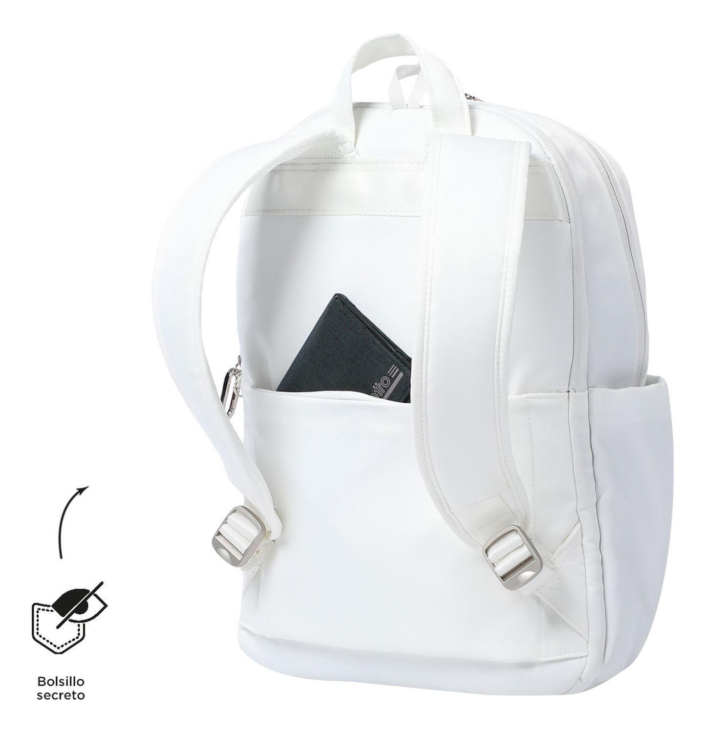 Mochila Ejecutiva Mujer Totto Adelaide 1 2.0 Bright White-6