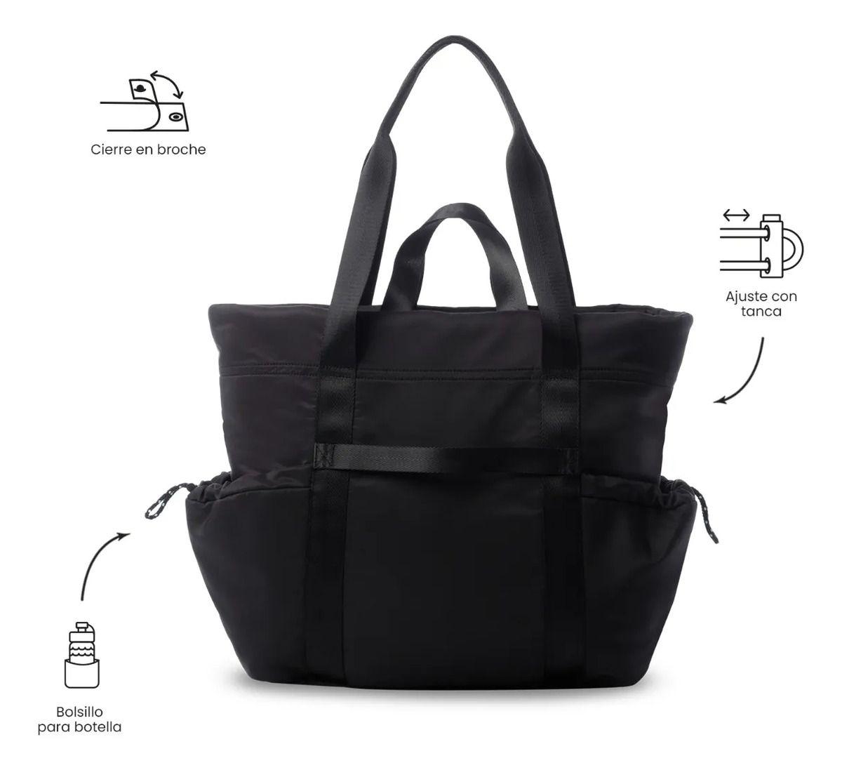 Shopping Bag Grande Para Mujer Praga Porta Pc 15  Negro-3
