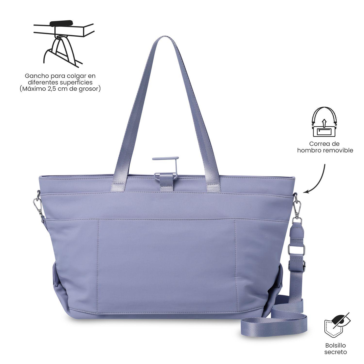 Cartera Tote Bag Mujer Madrid Notebook 16" Morada Totto-3