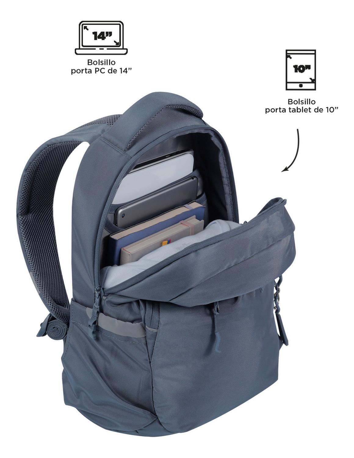 Mochila Ejecutiva Mujer Totto Misisipi Gris Folkstone Gray-3