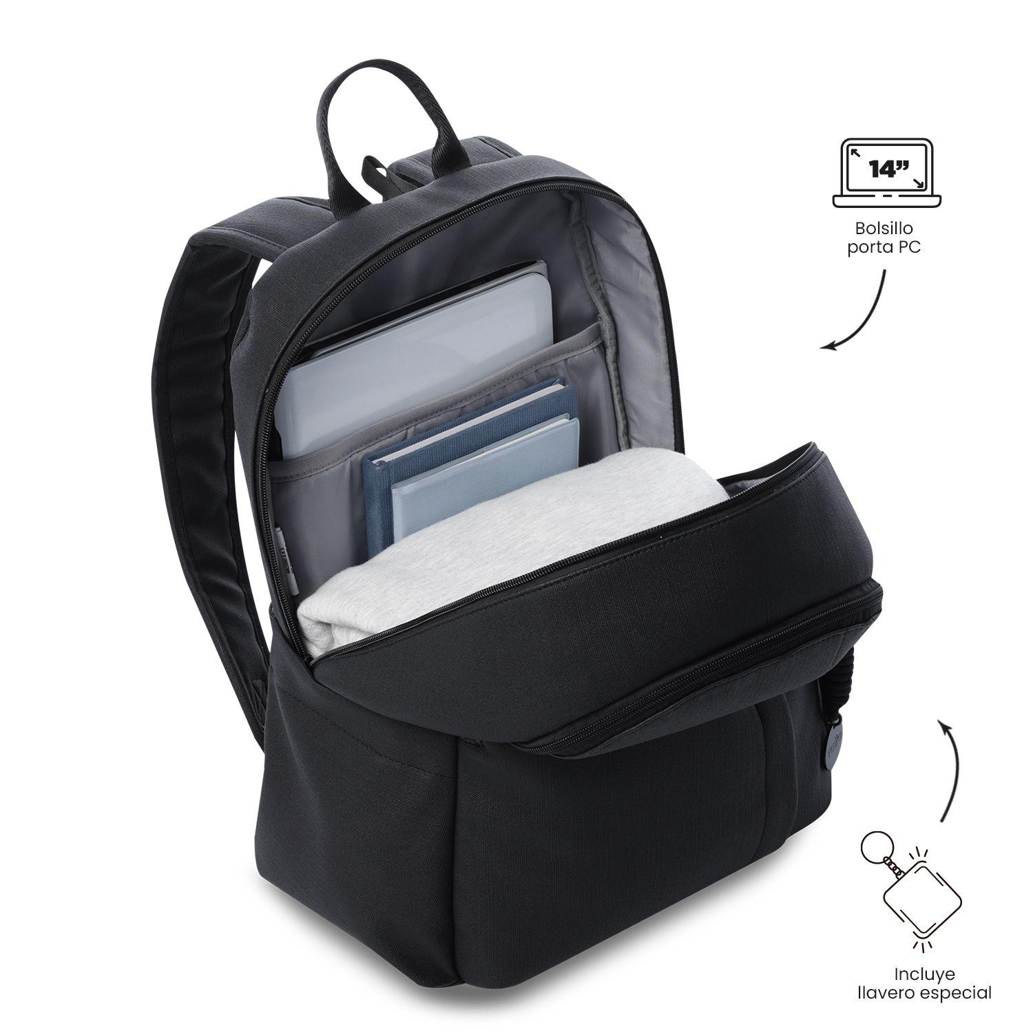 Mochila Ejecutiva Porta Pc 14  Bow Negro Mujer-4