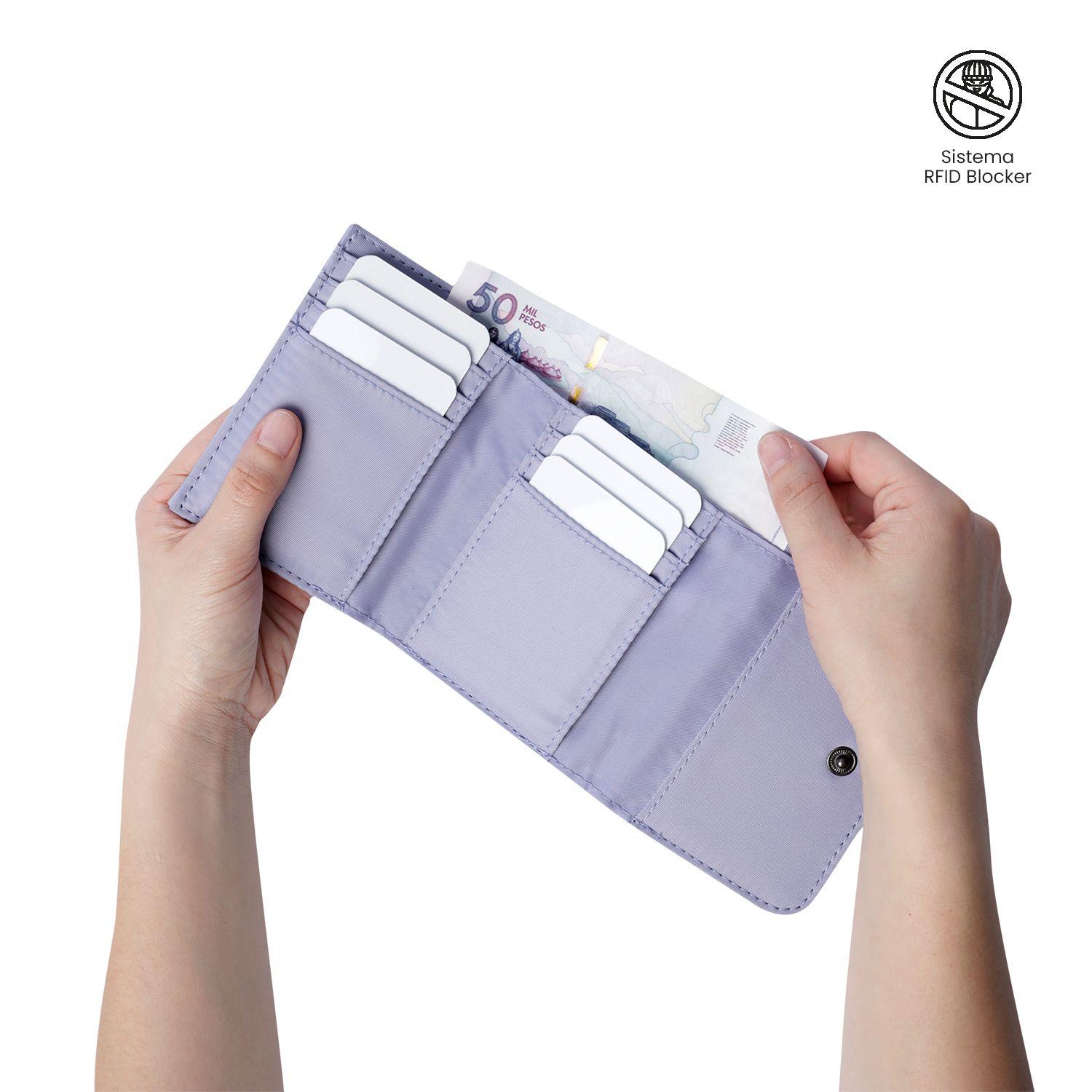 Billetera Totto Mujer Roxanne con RFID Blocker Morada-2