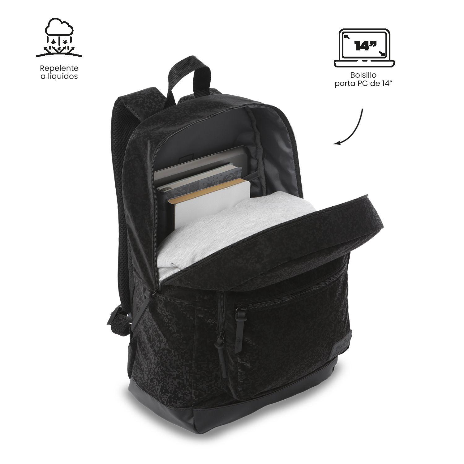 Mochila Universitario  Tocax Porta Pc 14  Negro-4
