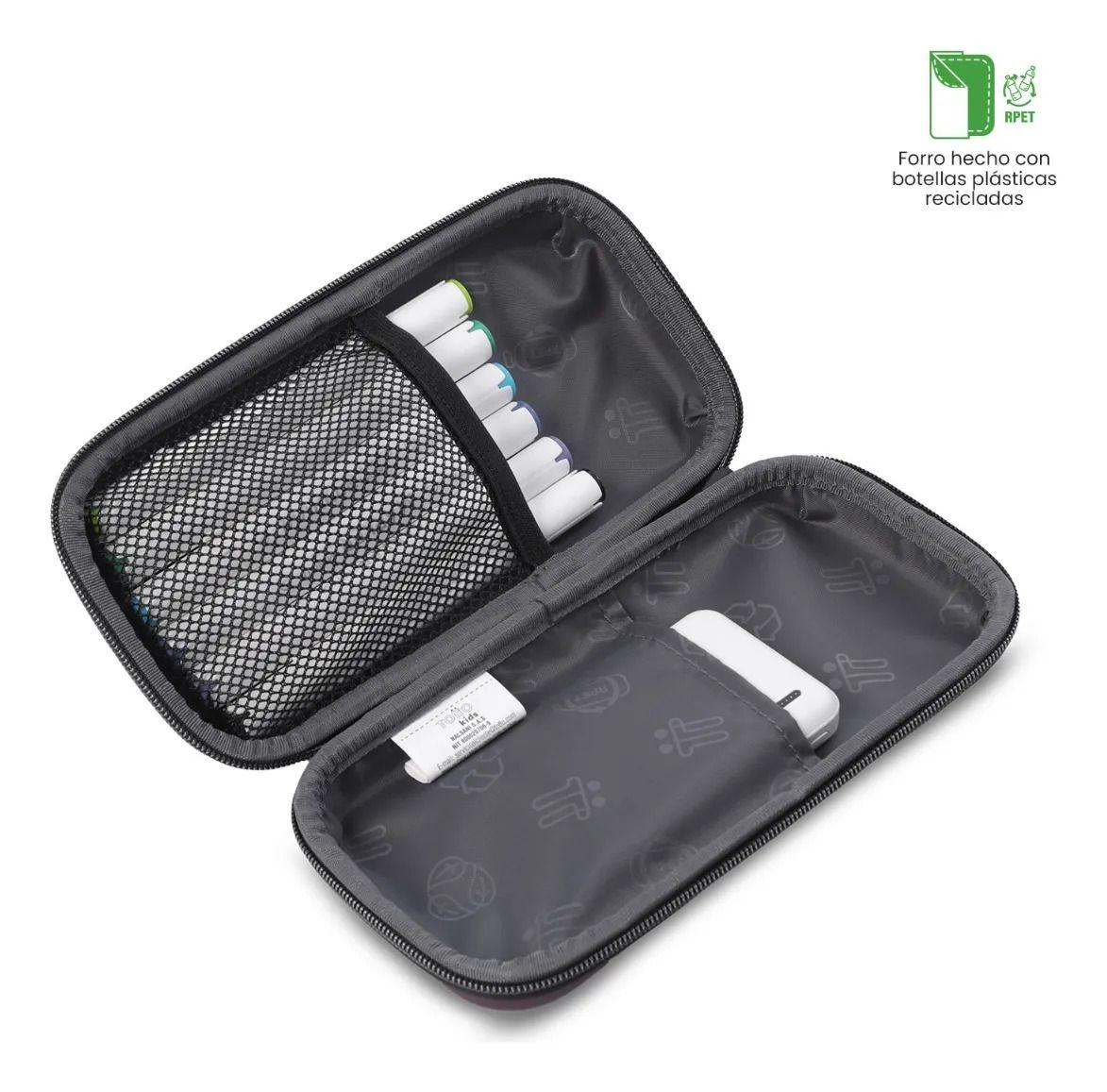 Estuche Escolar Mediana Para Niño Champion Gris-3