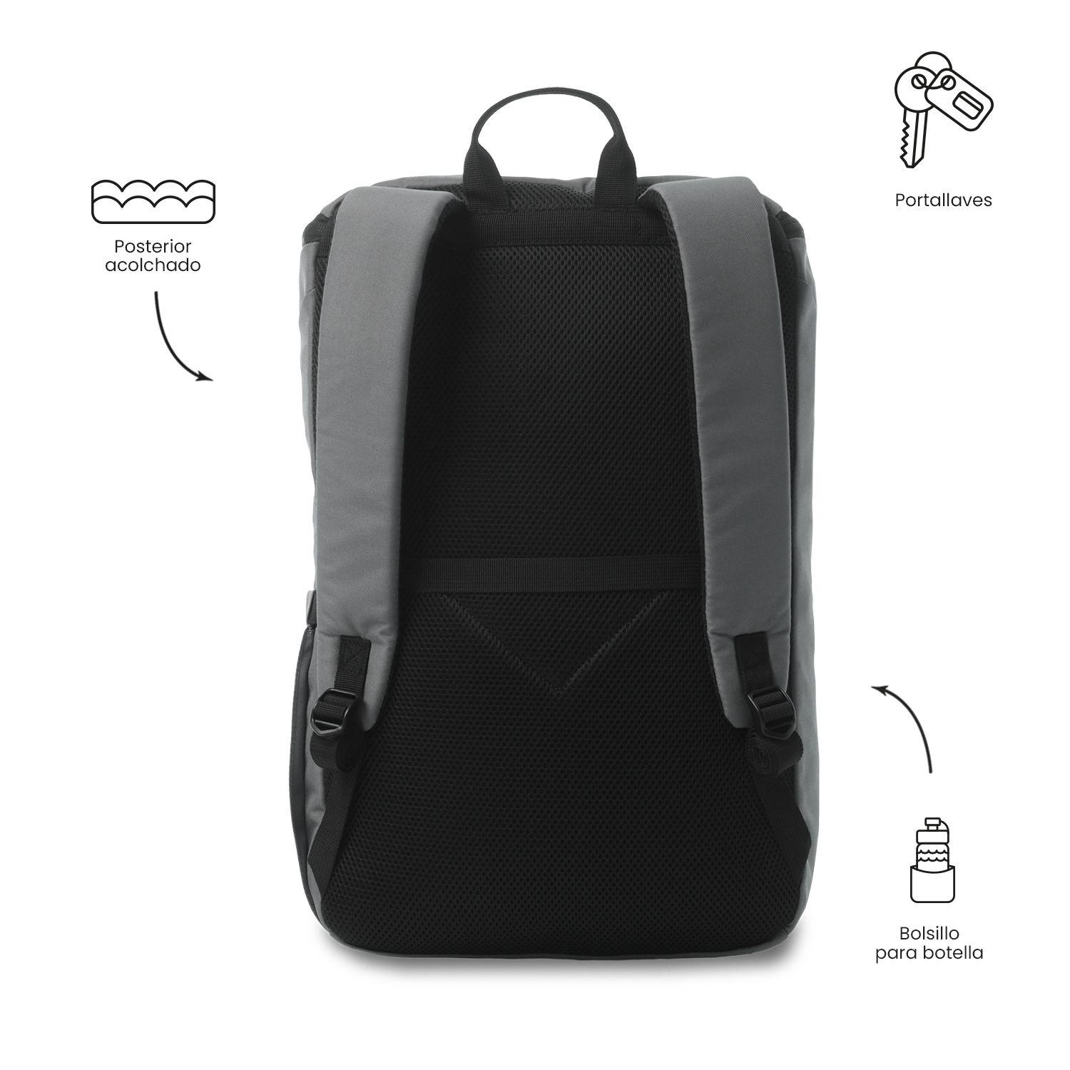 Mochila Ejecutivo Porta PC 15" Rap Gris Hombre-3