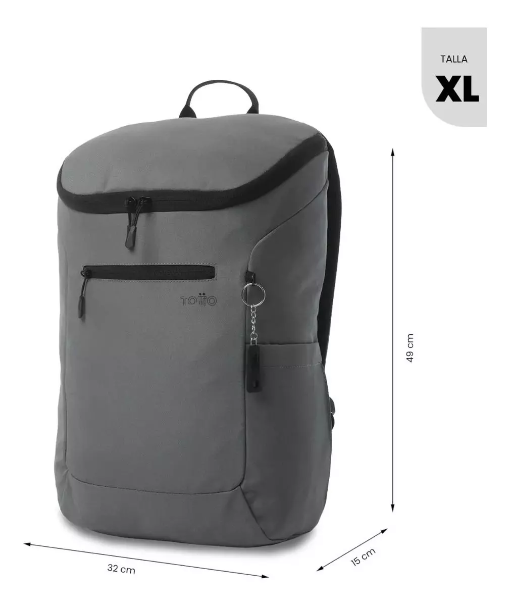 Mochila Ejecutivo Porta Pc 15  Rap Gris Hombre-2