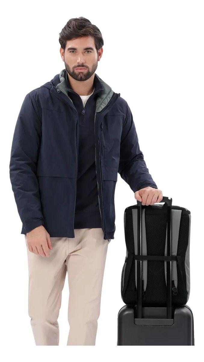 Mochila Ejecutivo Porta Pc 15  Rap Gris Hombre-5