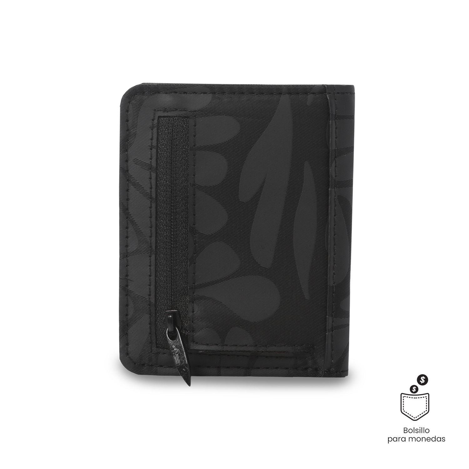 Billetera Mujer Texture Pequeña con RFID Blocker Negra -4