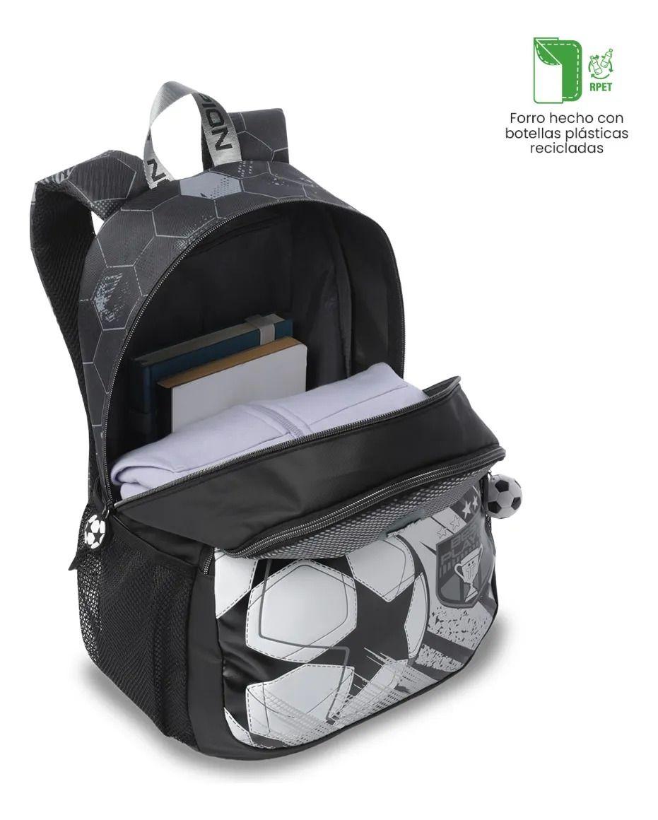 Mochila Escolar Totto Para Niño Champion Grande  Gris-4