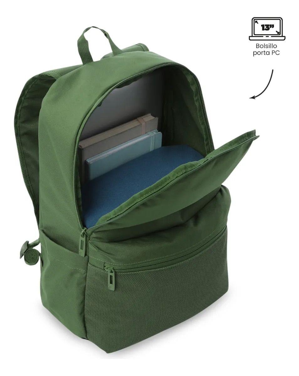 Mochila Universitario Porta Pc 13  Dragonar 2.0 Verde Hombre-4