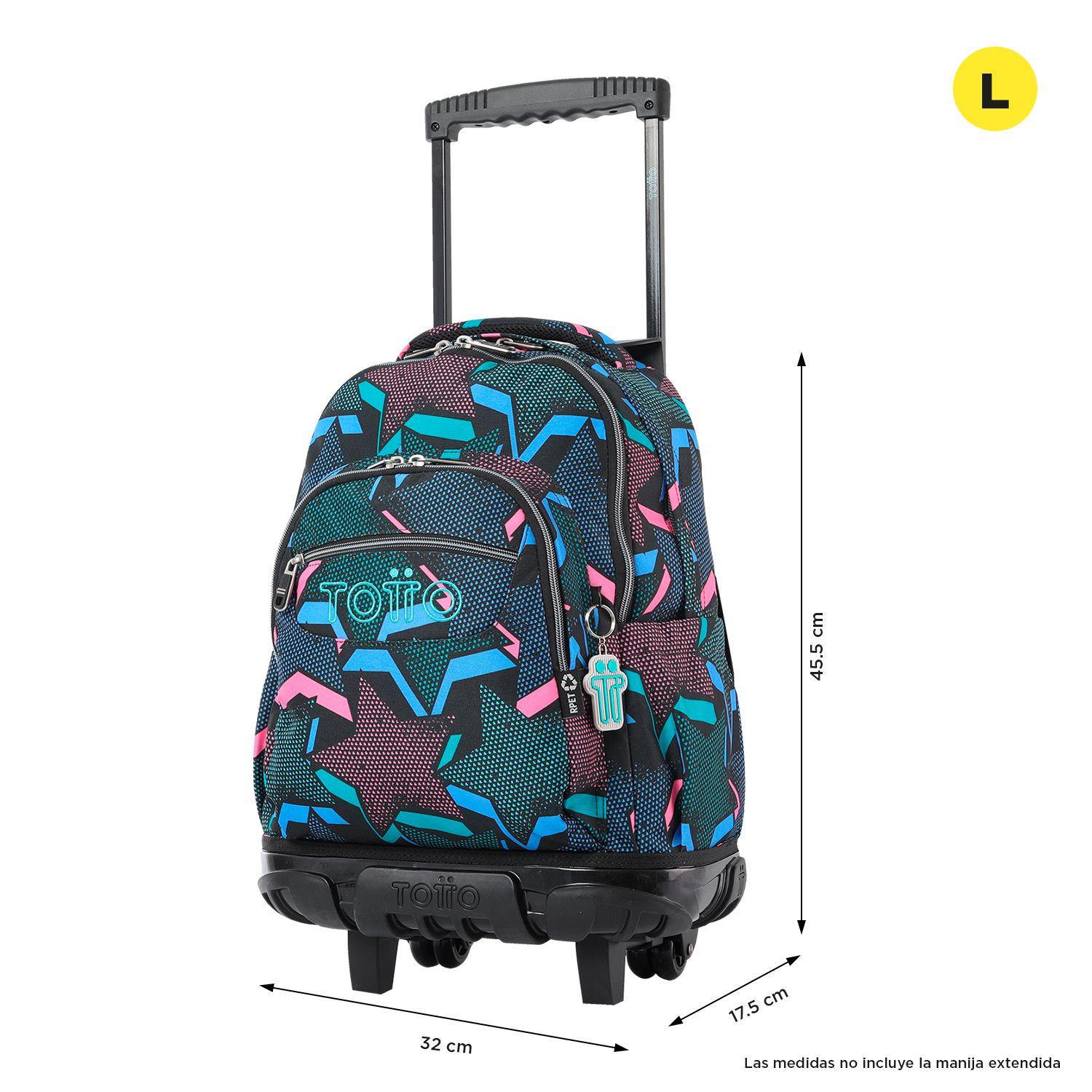 Mochila Con Ruedas Niña Bomper Renglon Negro Lety Black-2
