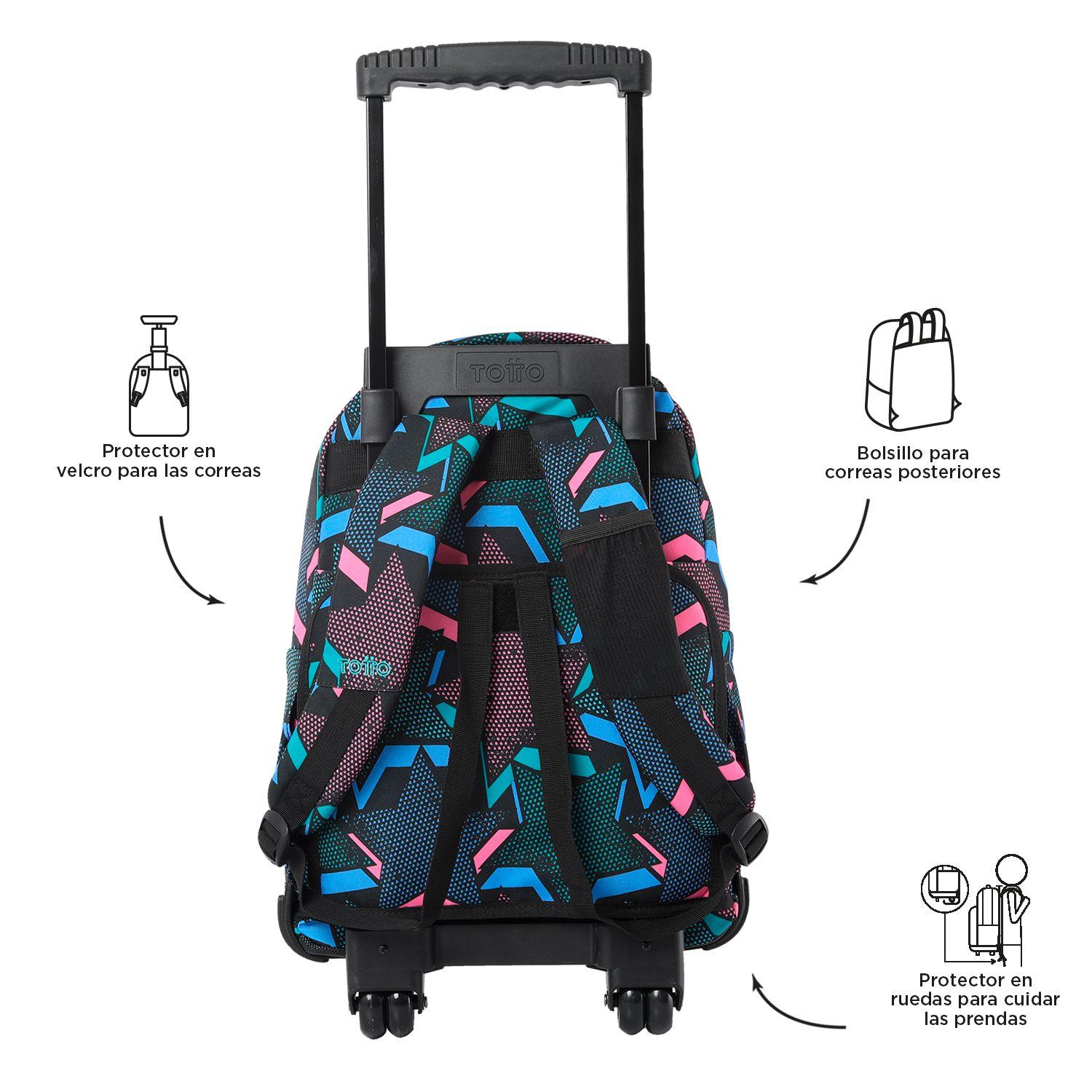 Mochila Con Ruedas Niña Bomper Renglon Negro Lety Black-3