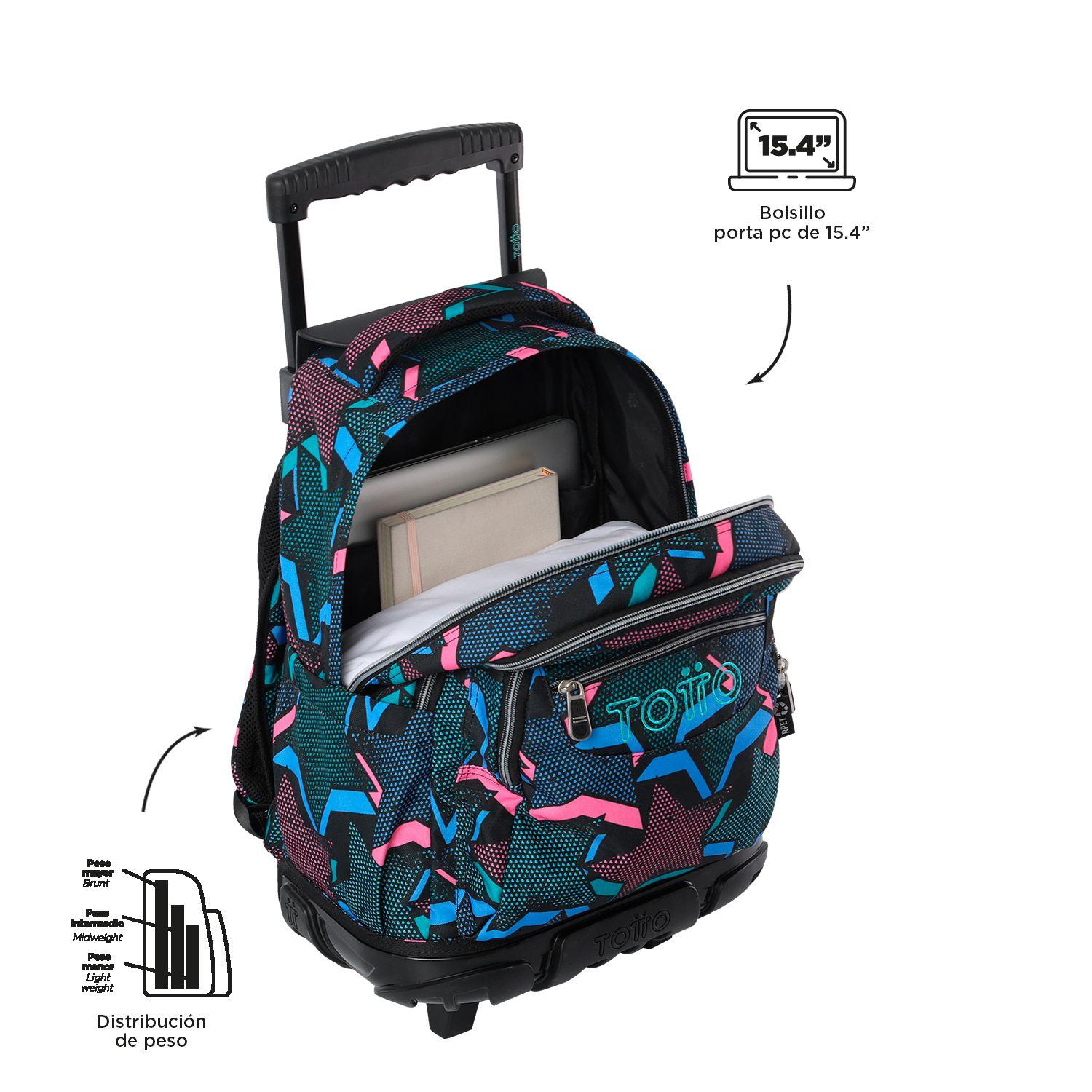Mochila Con Ruedas Niña Bomper Renglon Negro Lety Black-4