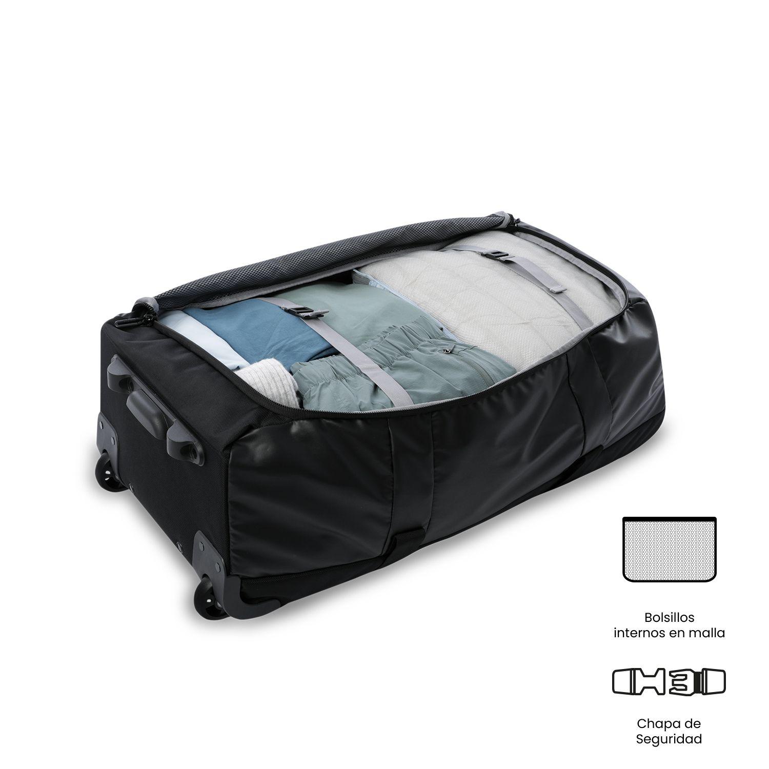 Maleta de Viaje Mediana Green Code Negra Totto-4