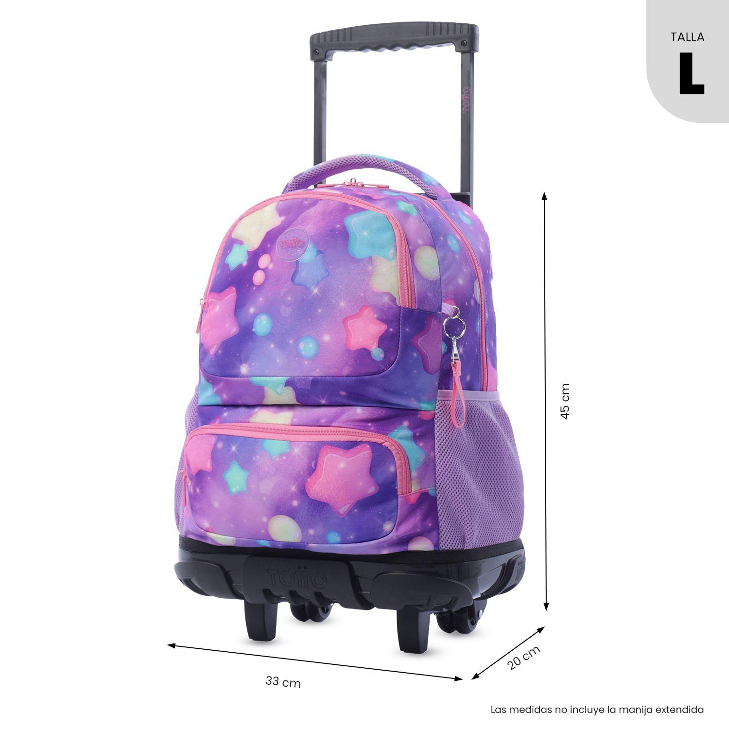 Mochila para Niña con ruedas Skl Grande Rosado-2