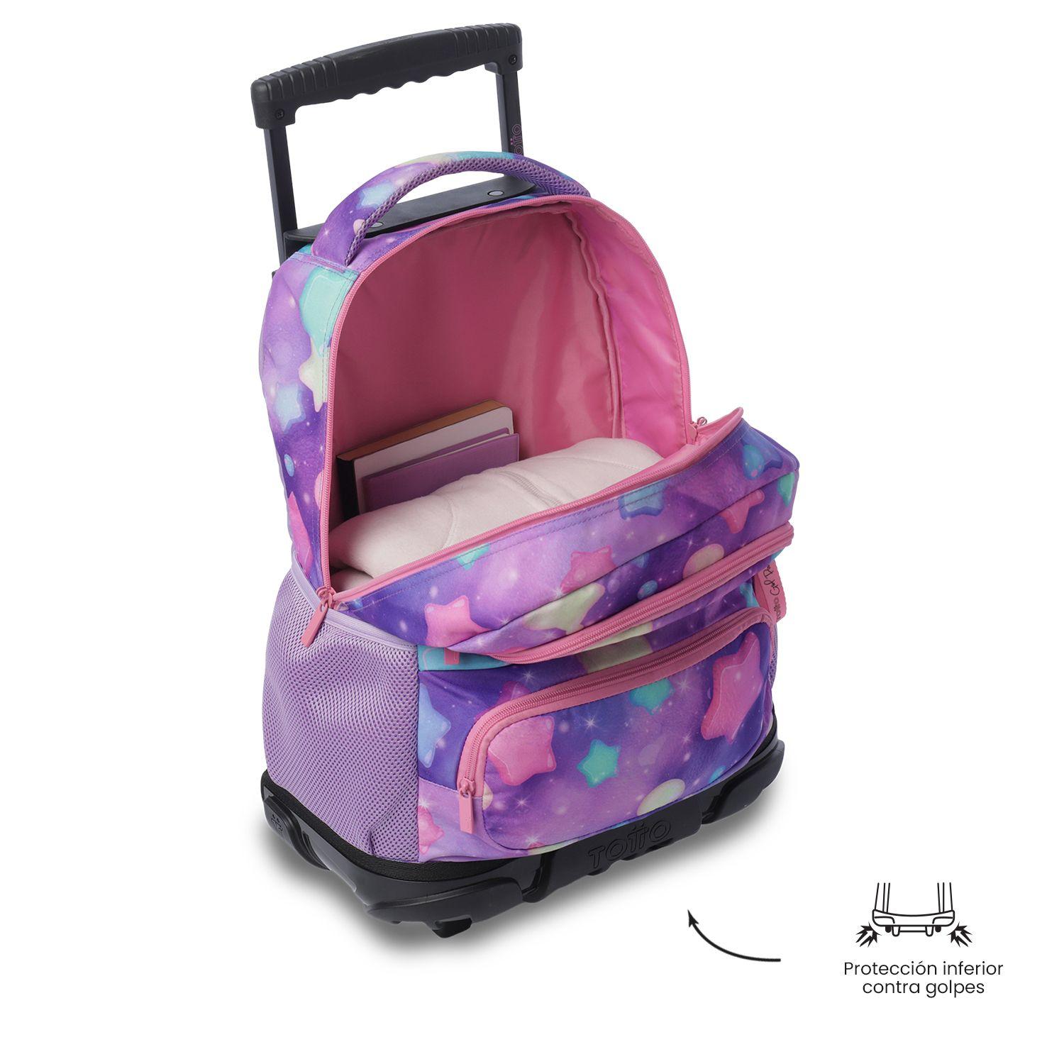 Mochila para Niña con ruedas Skl Grande Rosado-4