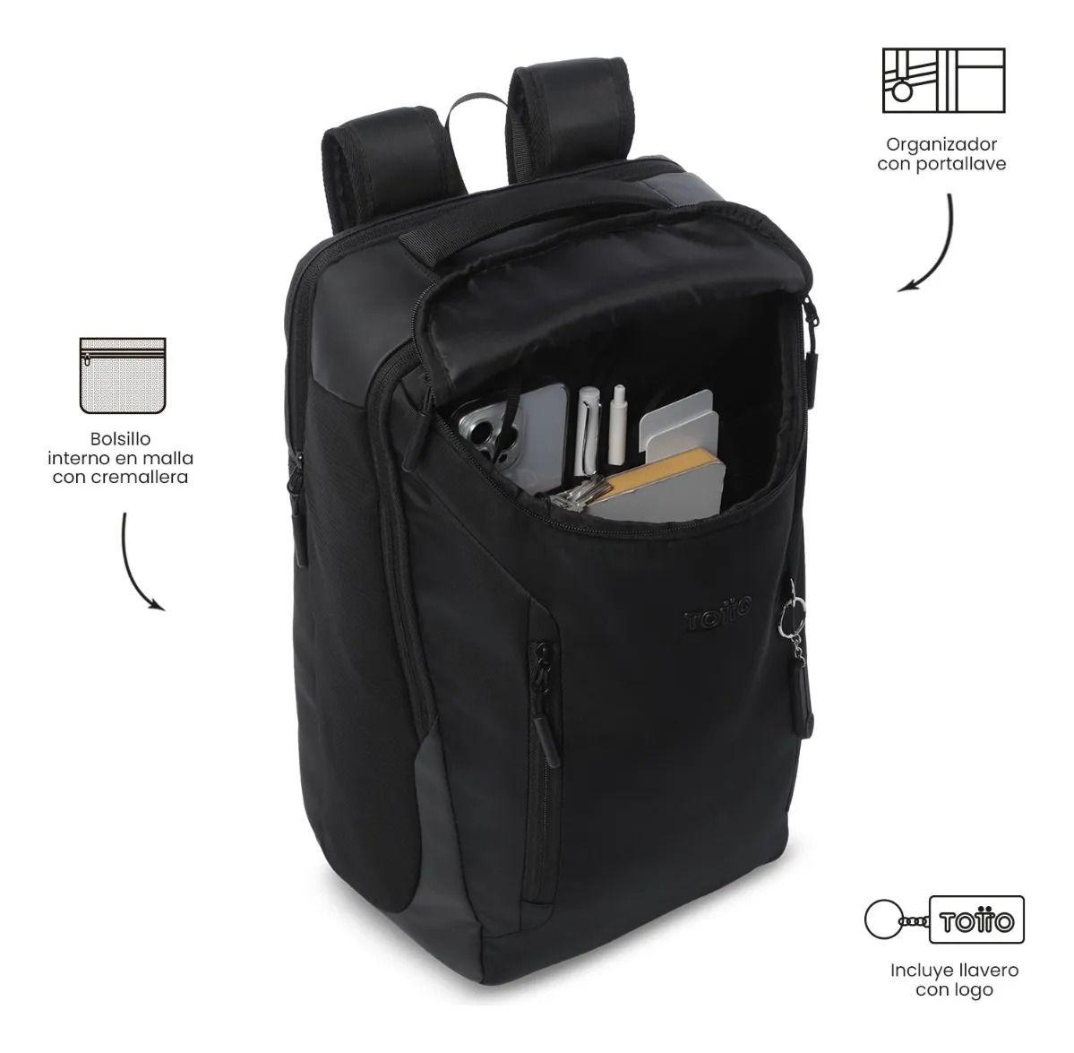 Mochila Ejecutivo Porta Pc 15  Tork Negro Hombre-5