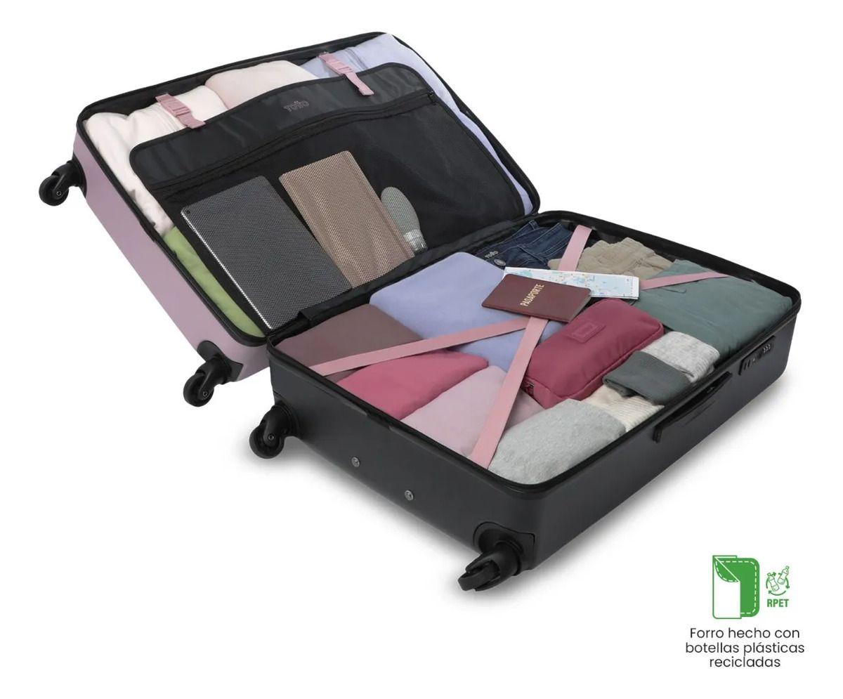 Maleta De Viaje Grande 23 Kilos 360 Bazy Morada-3