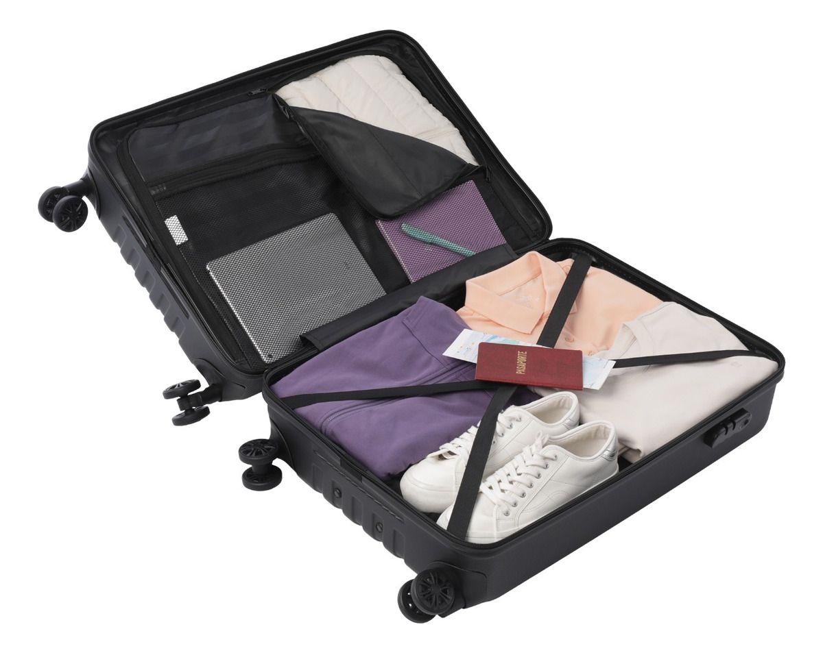 Maleta Totto Nomad Negra Mediana Ruedas 360° Moderna y Funcional-4