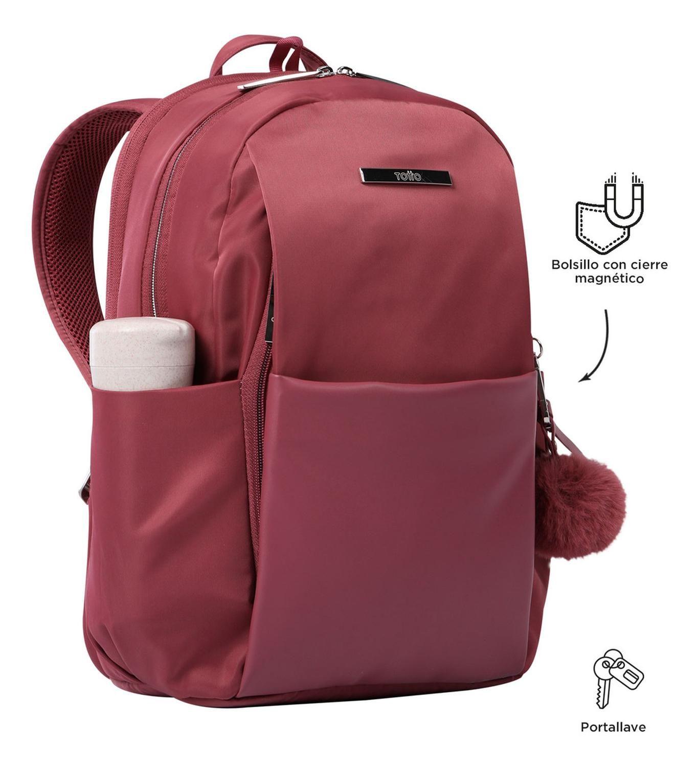 Mochila Ejecutiva Mujer Totto Adelaide 1 2.0 Deco Rose-4