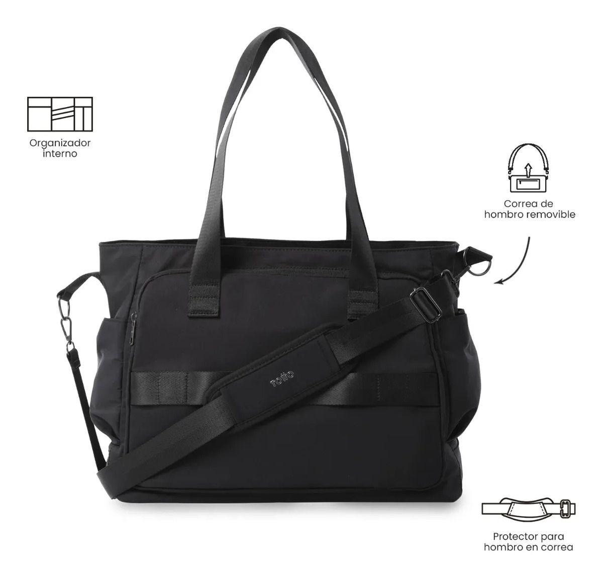 Bolso Para Mujer Maxi Tote Grande Porta Pc 16  Negro-3