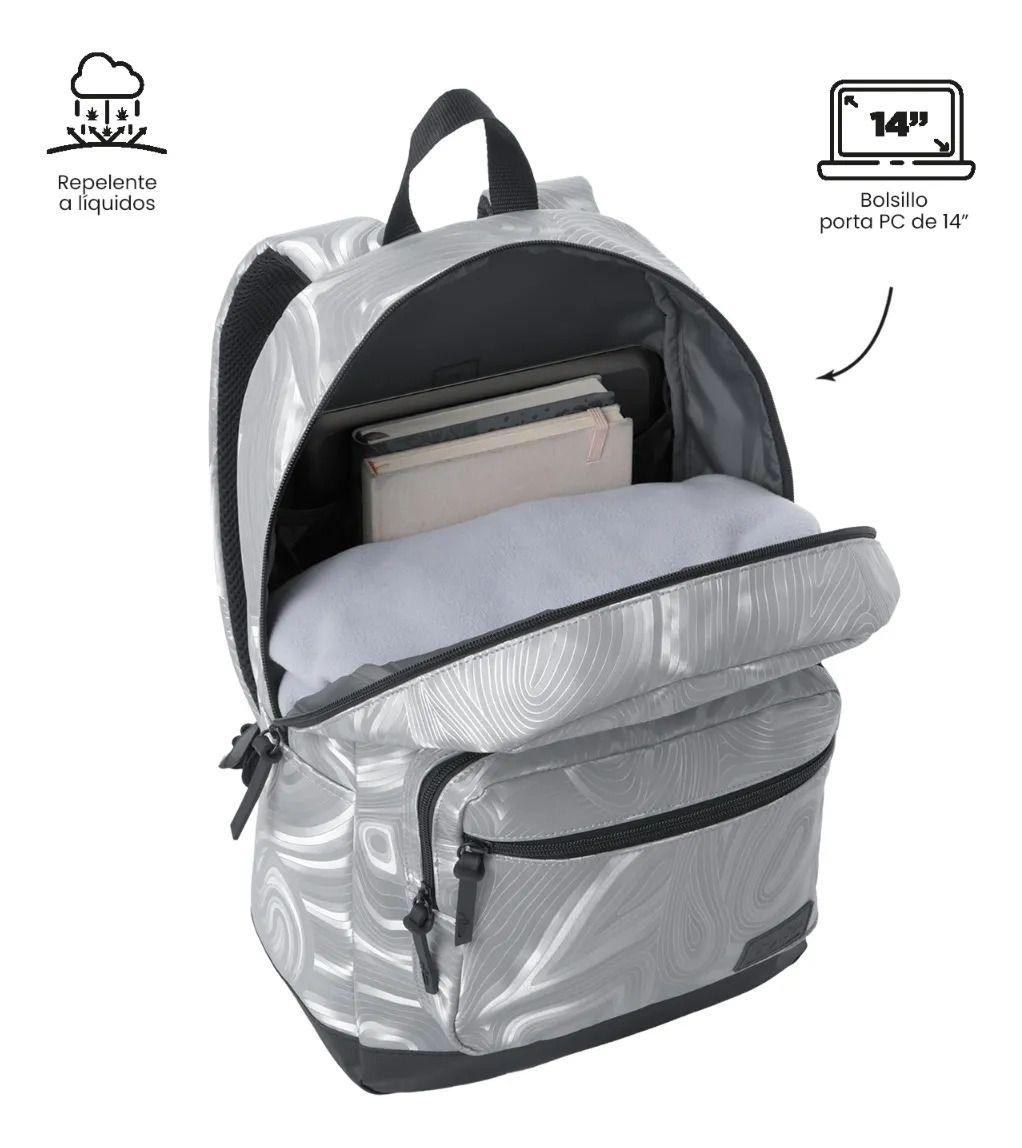 Mochila Universitario  Tocax Porta Pc 14  Gris-4