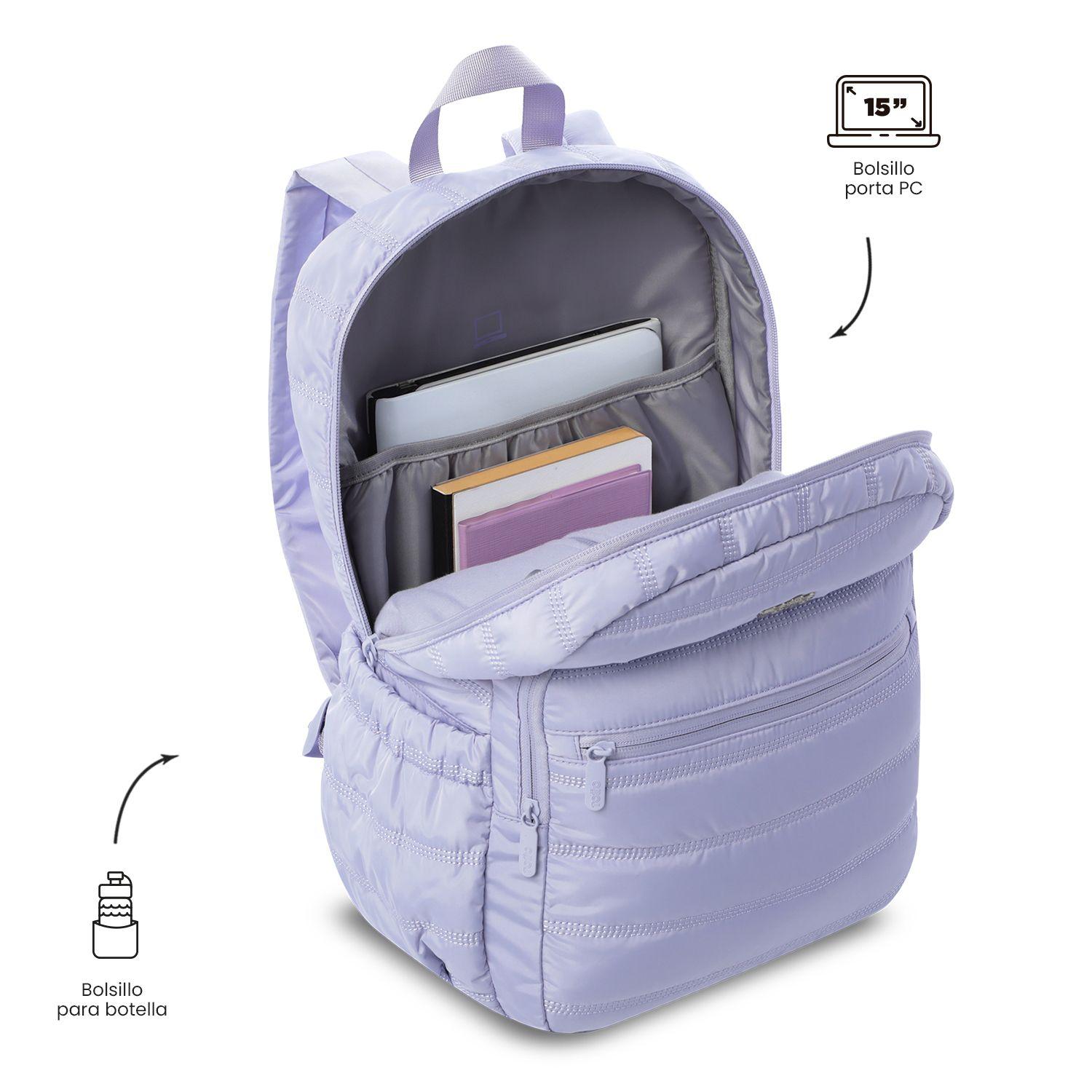 Mochila Universitario Moxi Porta PC 15" Morado -4