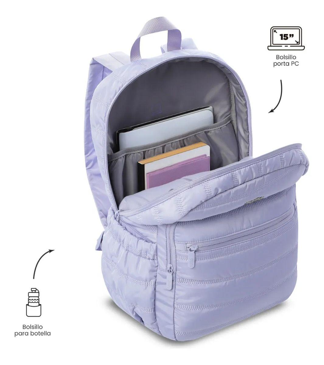 Mochila Universitario Moxi Porta Pc 15  Morado-4