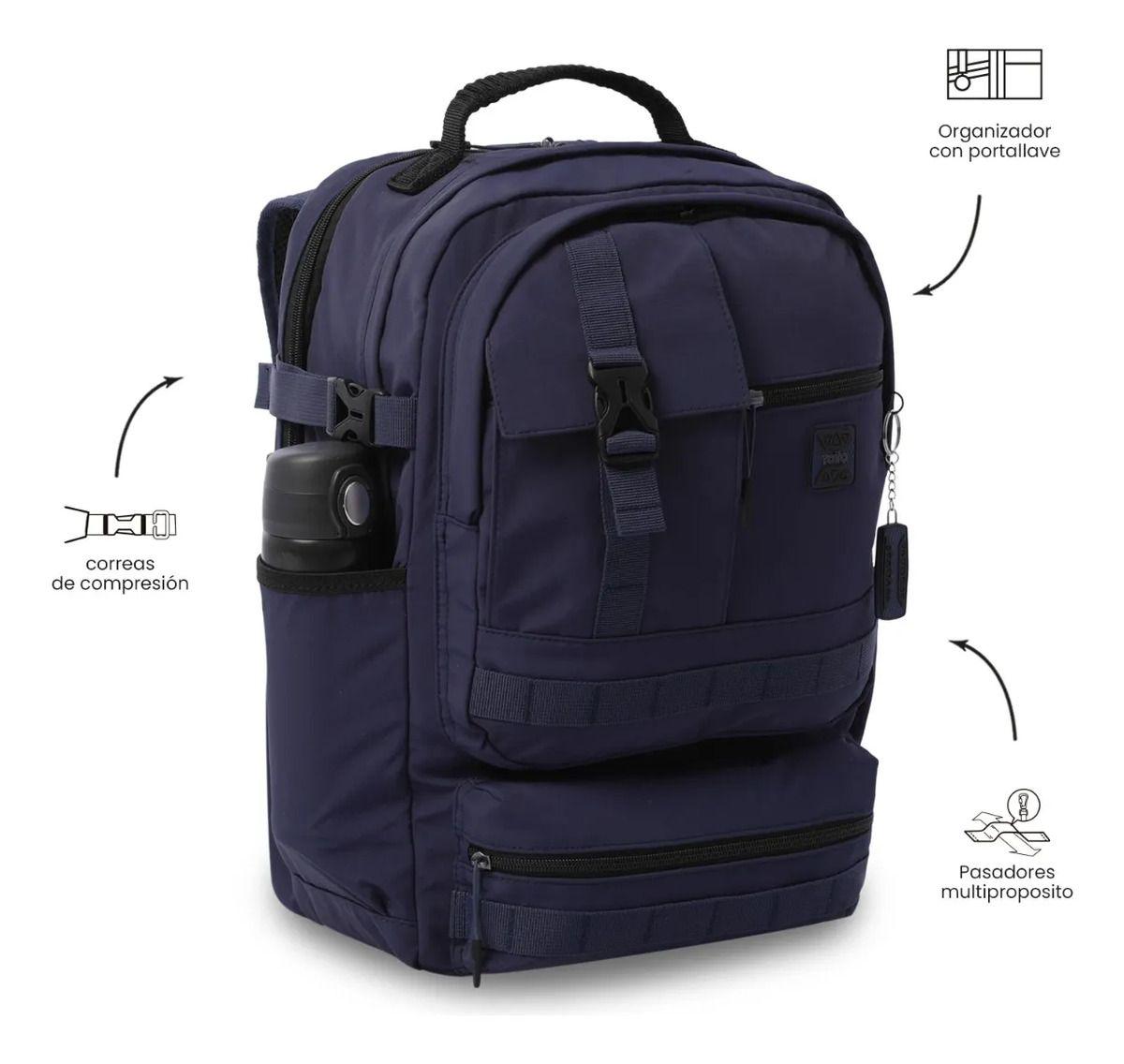 Mochila Universitario  Spa Porta Pc 15.4  Azul-5