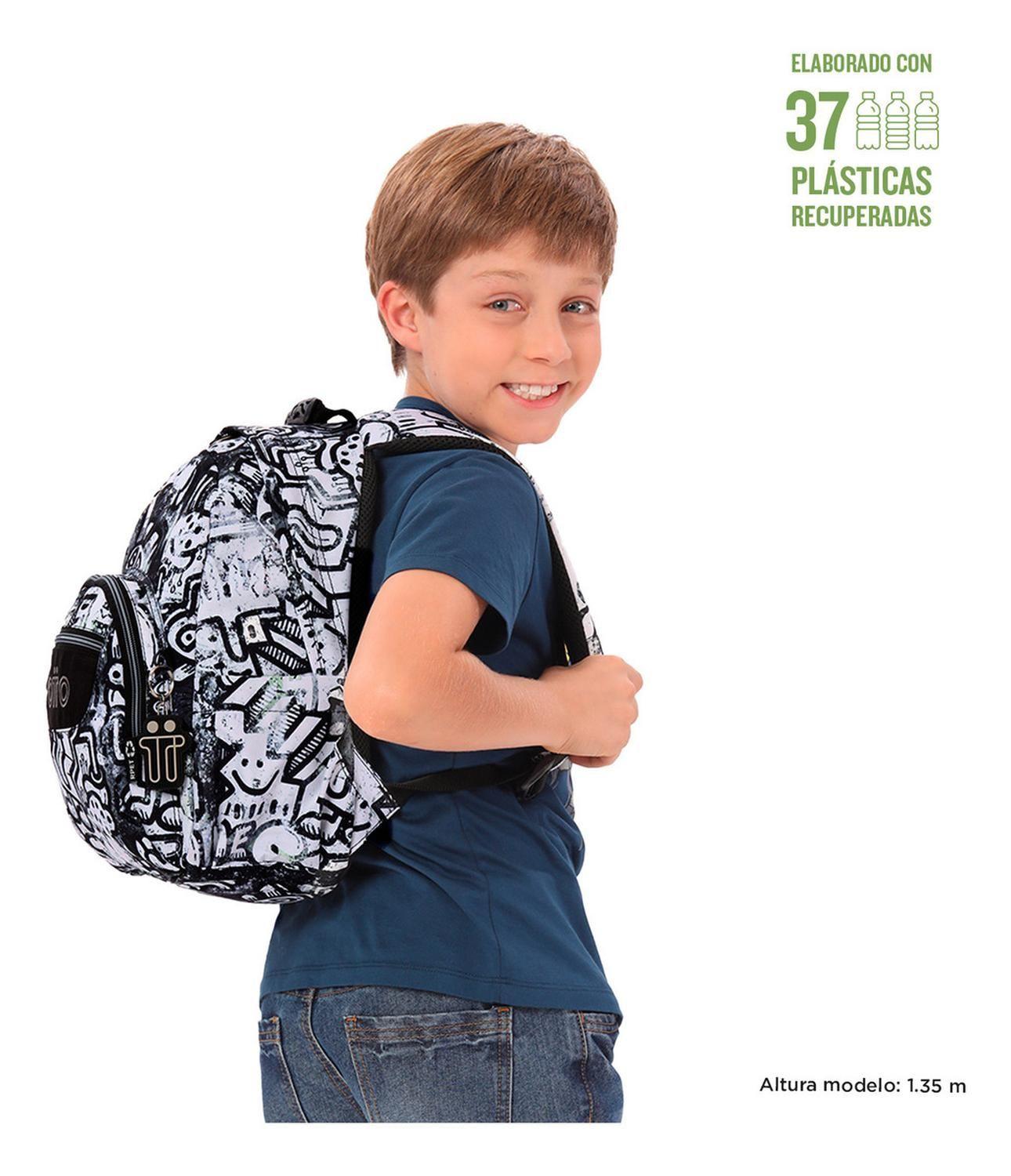 Mochila Escolar Totto Tempera Rpet Blanco Klin-1