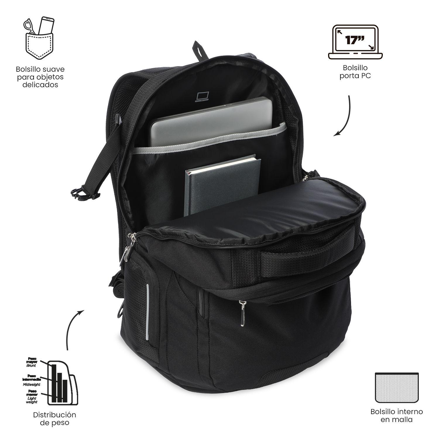 Mochila Ejecutivo Porta PC 17" Novixan Negro Hombre-4