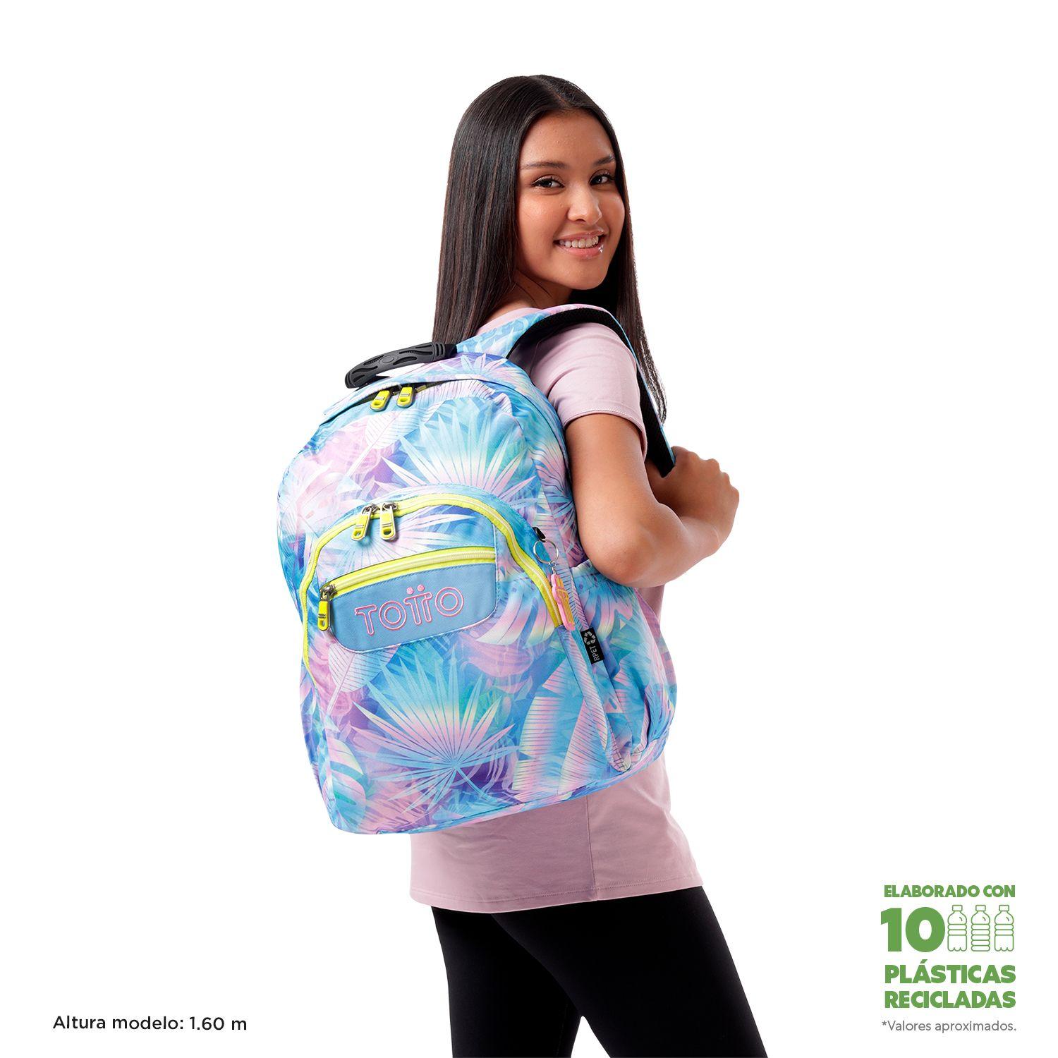 Mochila Escolar Niña Notebook 14" Acuarela Azul-1