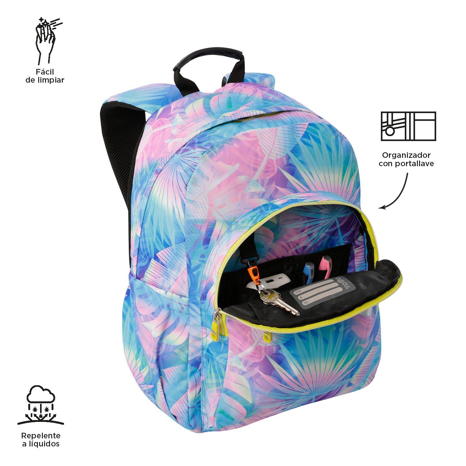 Mochila Escolar Niña Notebook 14" Acuarela Azul-5