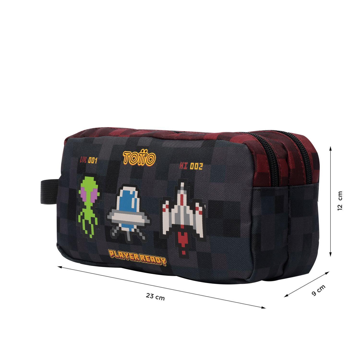 Estuche Escolar Multiuso para Niño Digibot Roja Totto-3