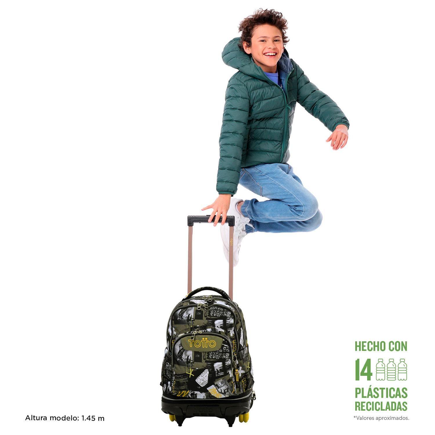 Mochila con Ruedas removibles Tiza Negro-1