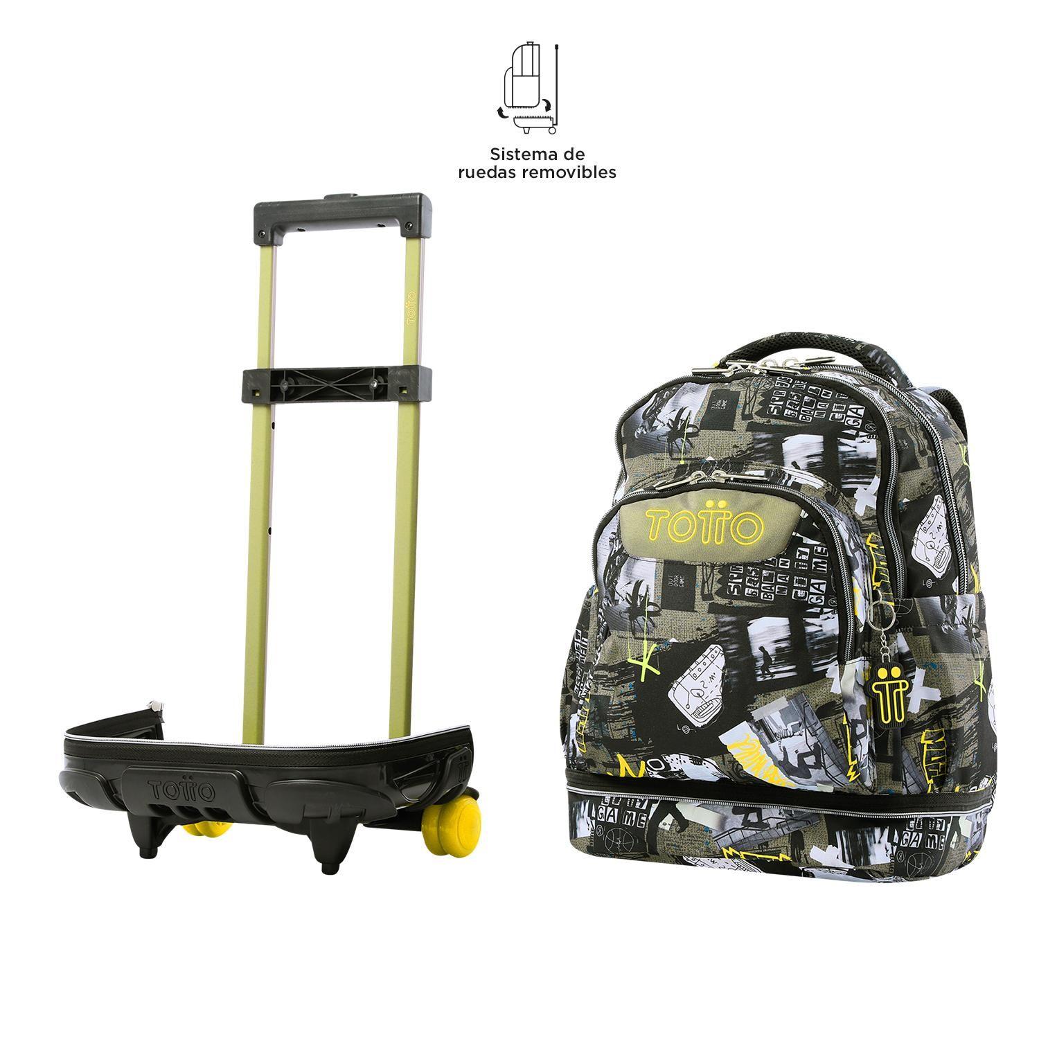 Mochila con Ruedas removibles Tiza Negro-5