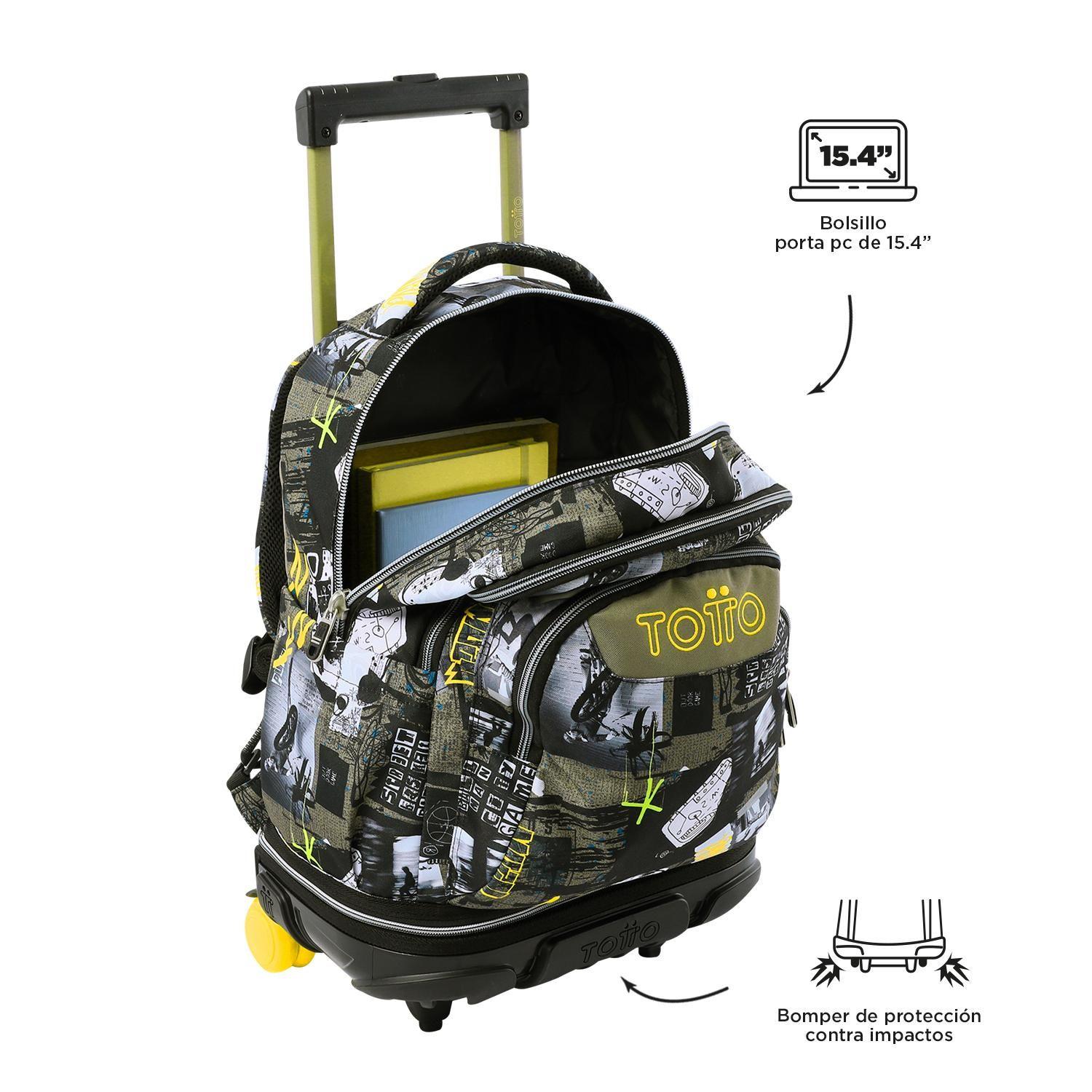 Mochila con Ruedas removibles Tiza Negro-6