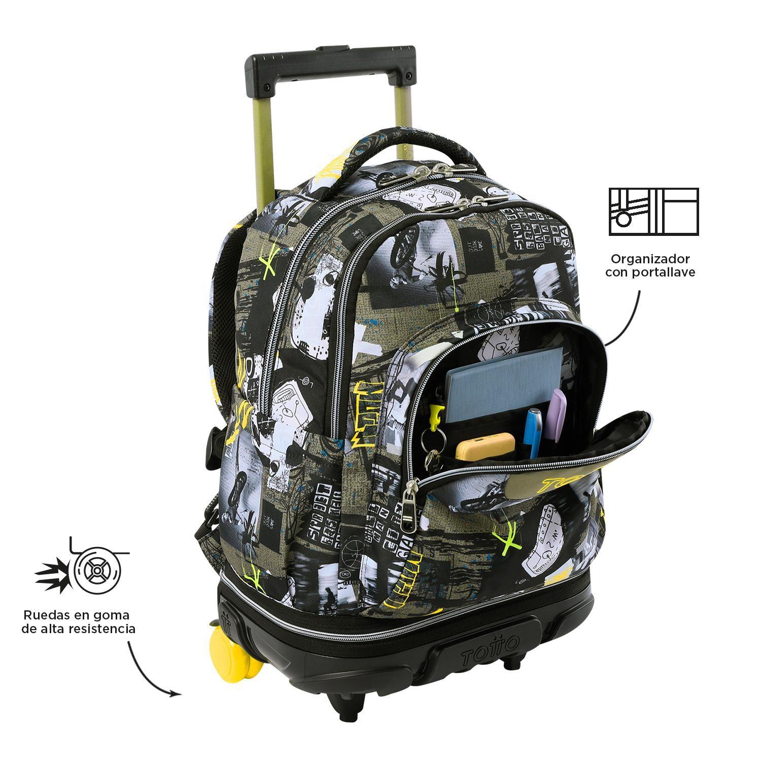 Mochila con Ruedas removibles Tiza Negro-7