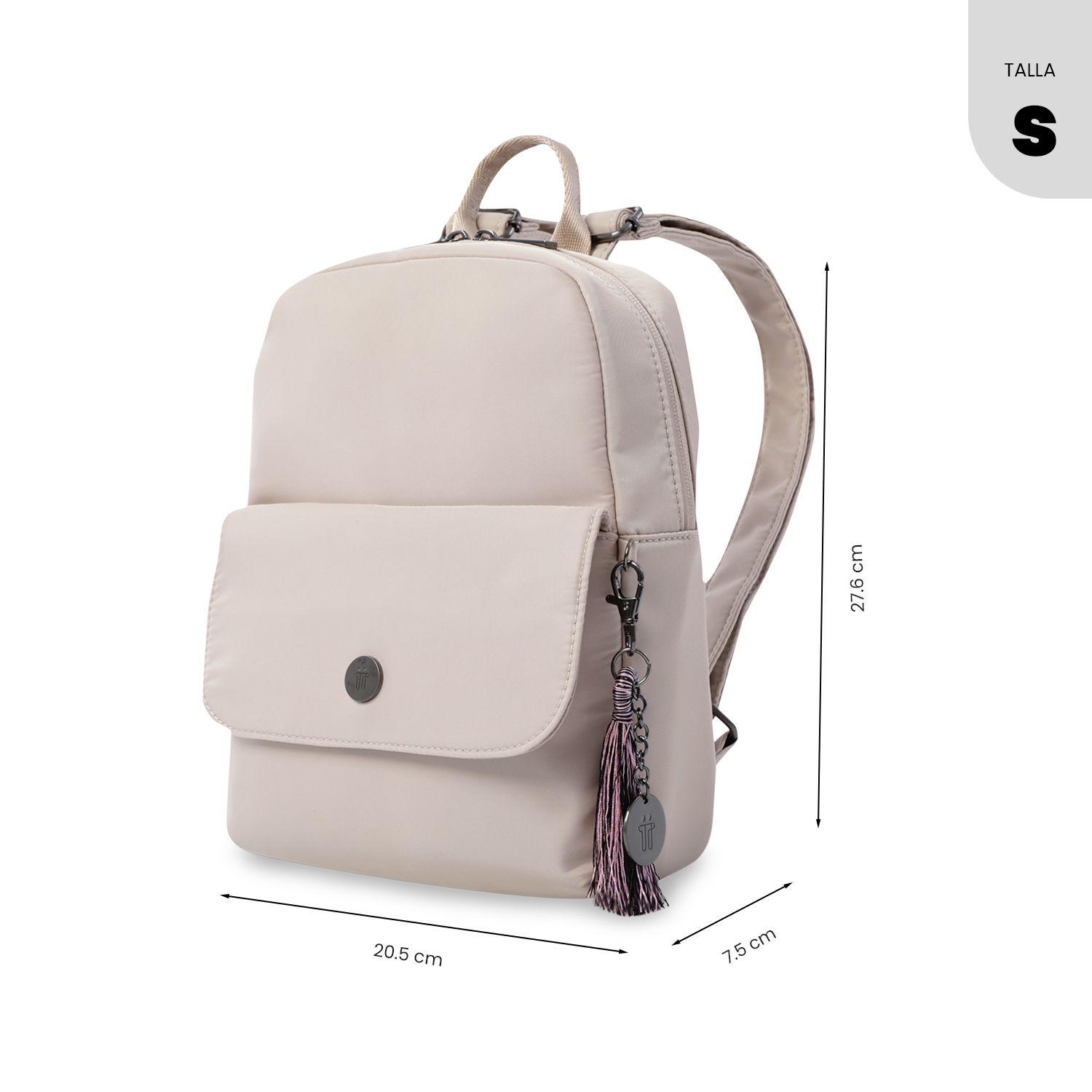 Bolso Pequeño para Mujer Corneana tipo Mochila Beige-2