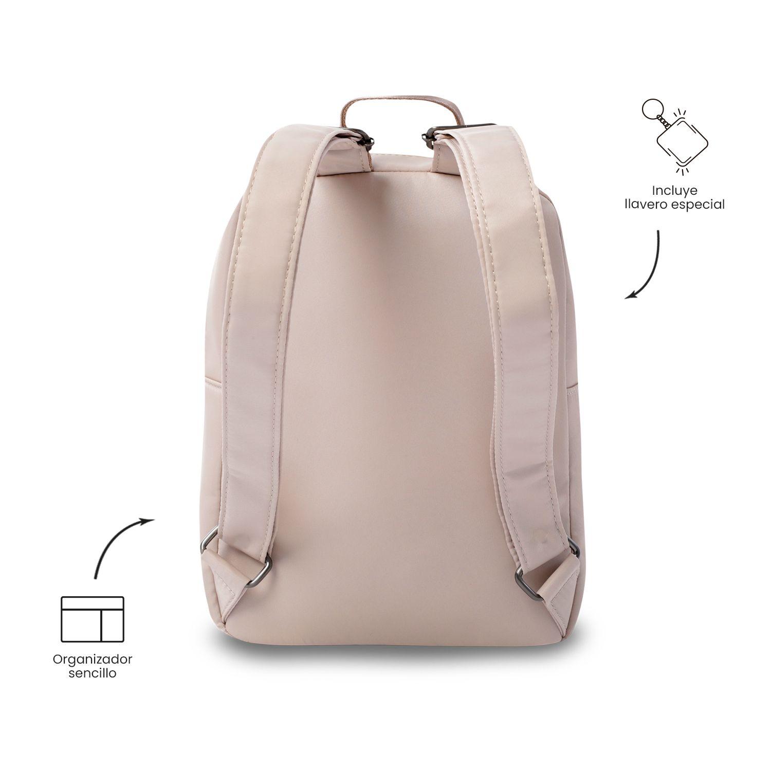 Bolso Pequeño para Mujer Corneana tipo Mochila Beige-3