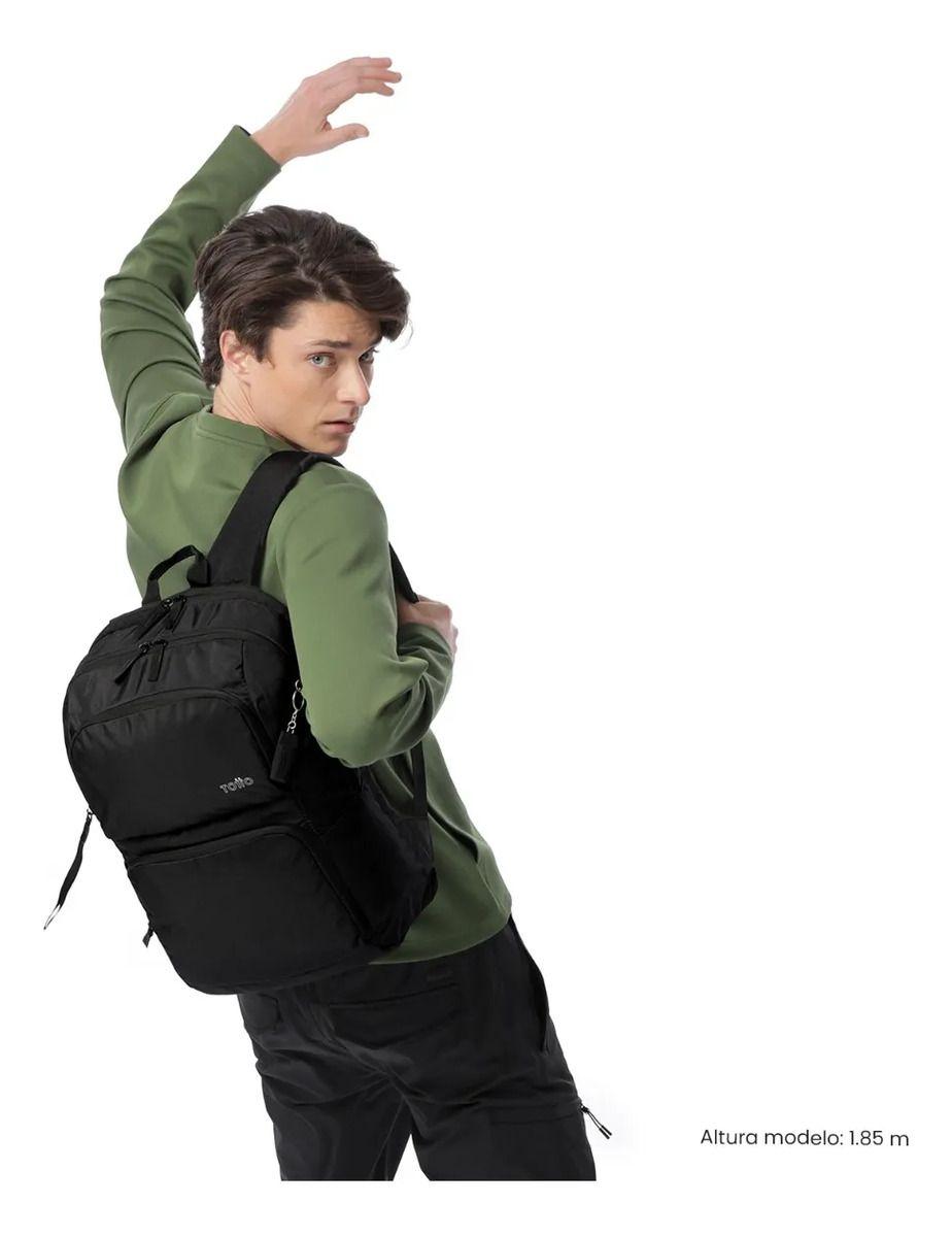 Mochila Universitario Porta Pc 14  Cloud Negro Unisex-1
