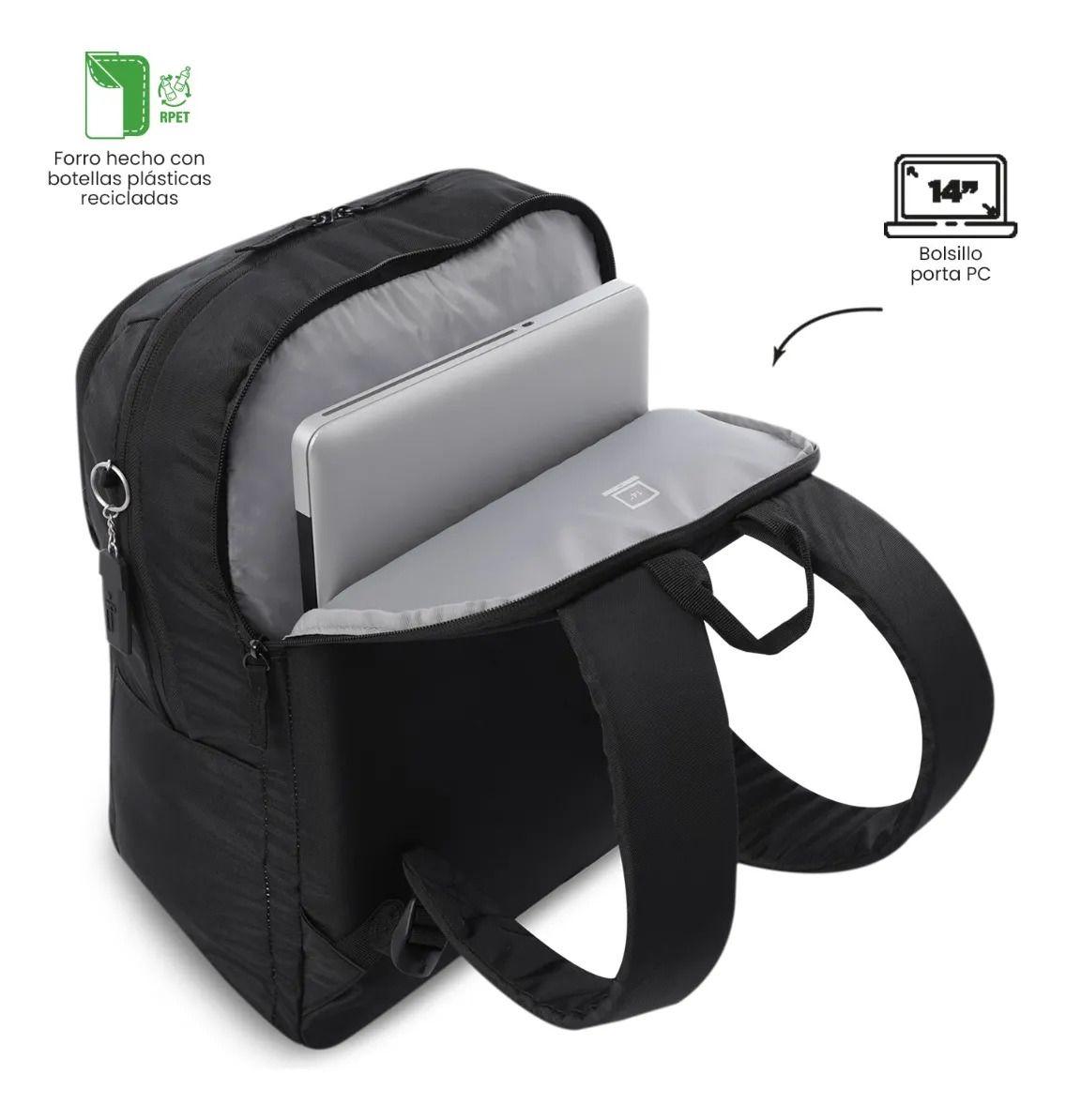 Mochila Universitario Porta Pc 14  Cloud Negro Unisex-4