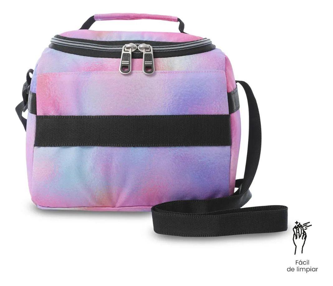 Lonchera Térmica Para Mujer Resaltador Glitter Grande Rosada-5
