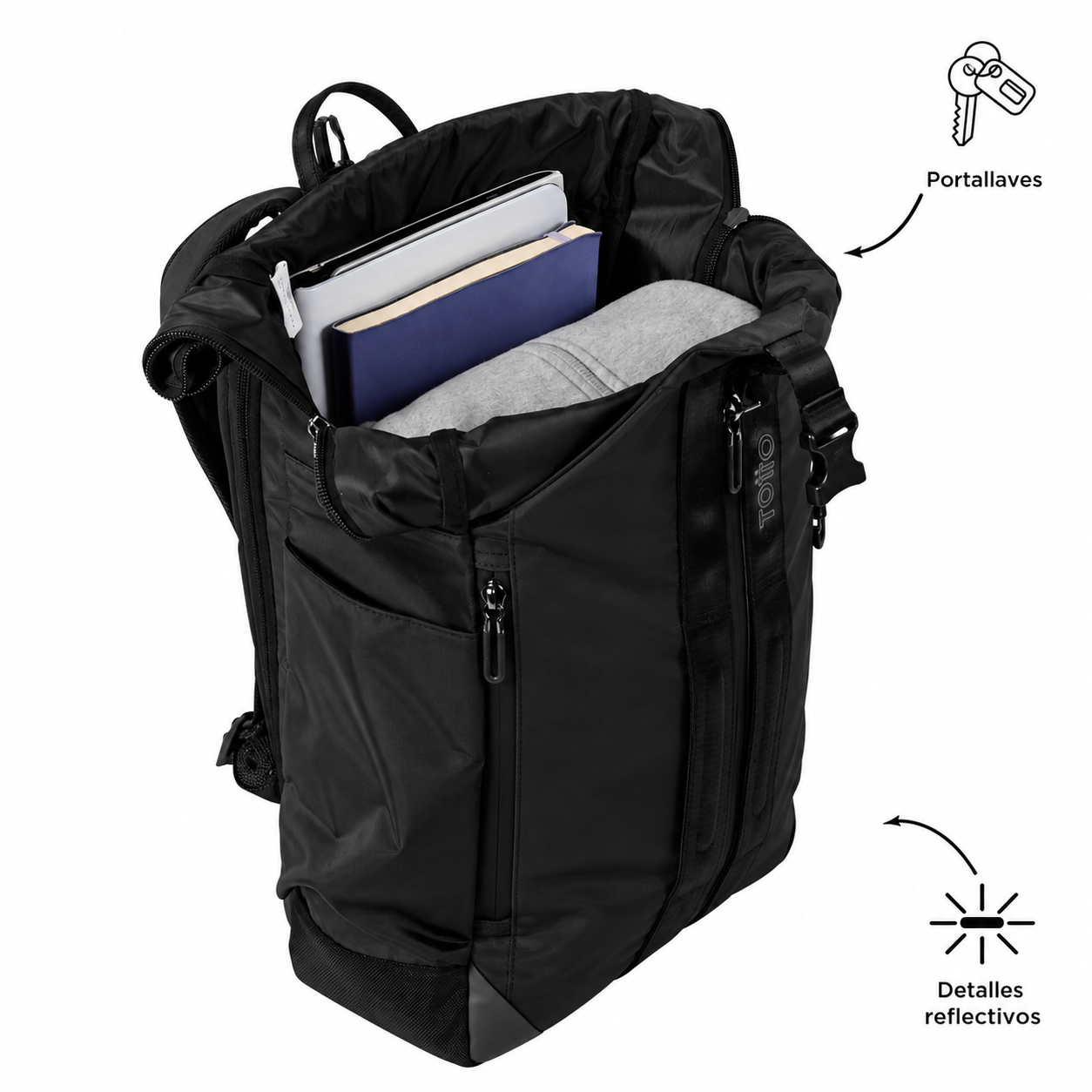 Mochila Universitaria Spurn 2.0 Porta PC 14" Negro Hombre-5