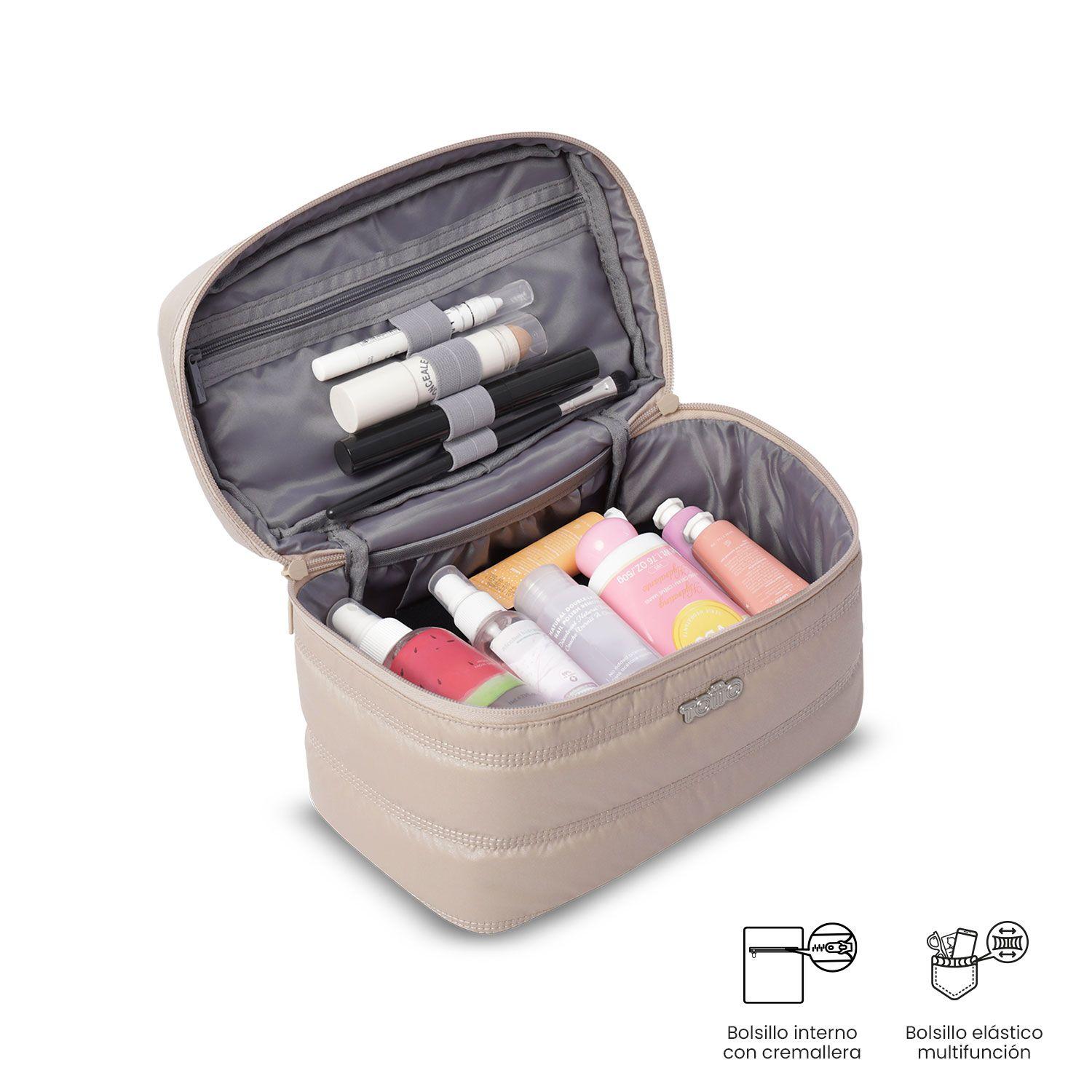 Cosmetiquero Multiuso Moxi Grande Beige/Metálico-3