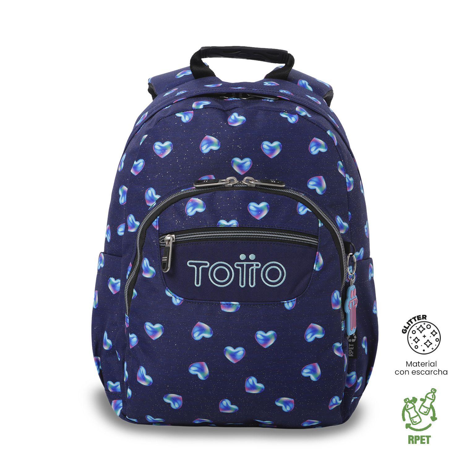 Mochila Escolar Juvenil Porta PC 13" Gommas Glitter Azul-0
