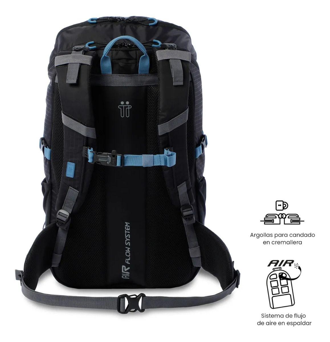 Mochila Outdoor Summit 35 Negro Con Sistema De Pedernal-4