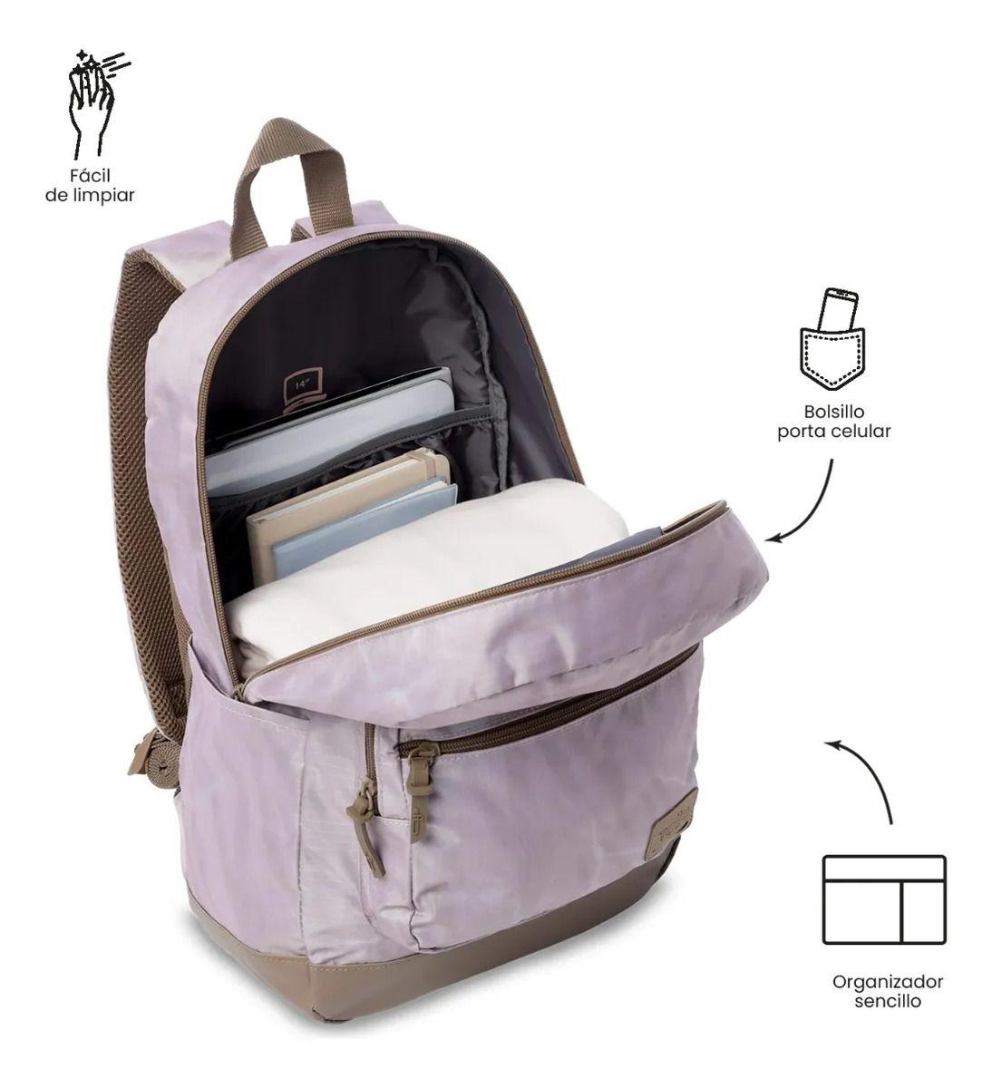 Mochila Universitario  Tocax Porta Pc 14  Rosado-5